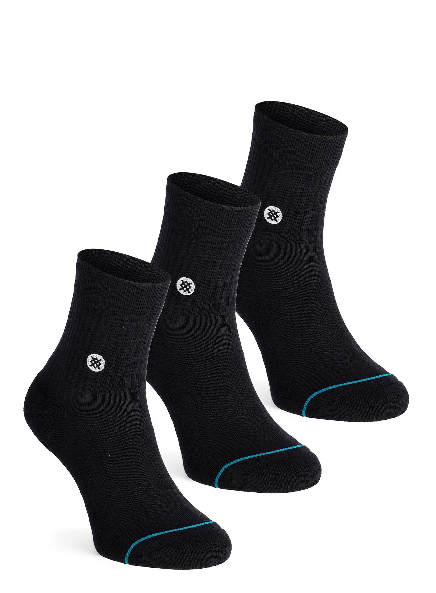 Nogavice Stance Icon Quarter 3 Pack - black