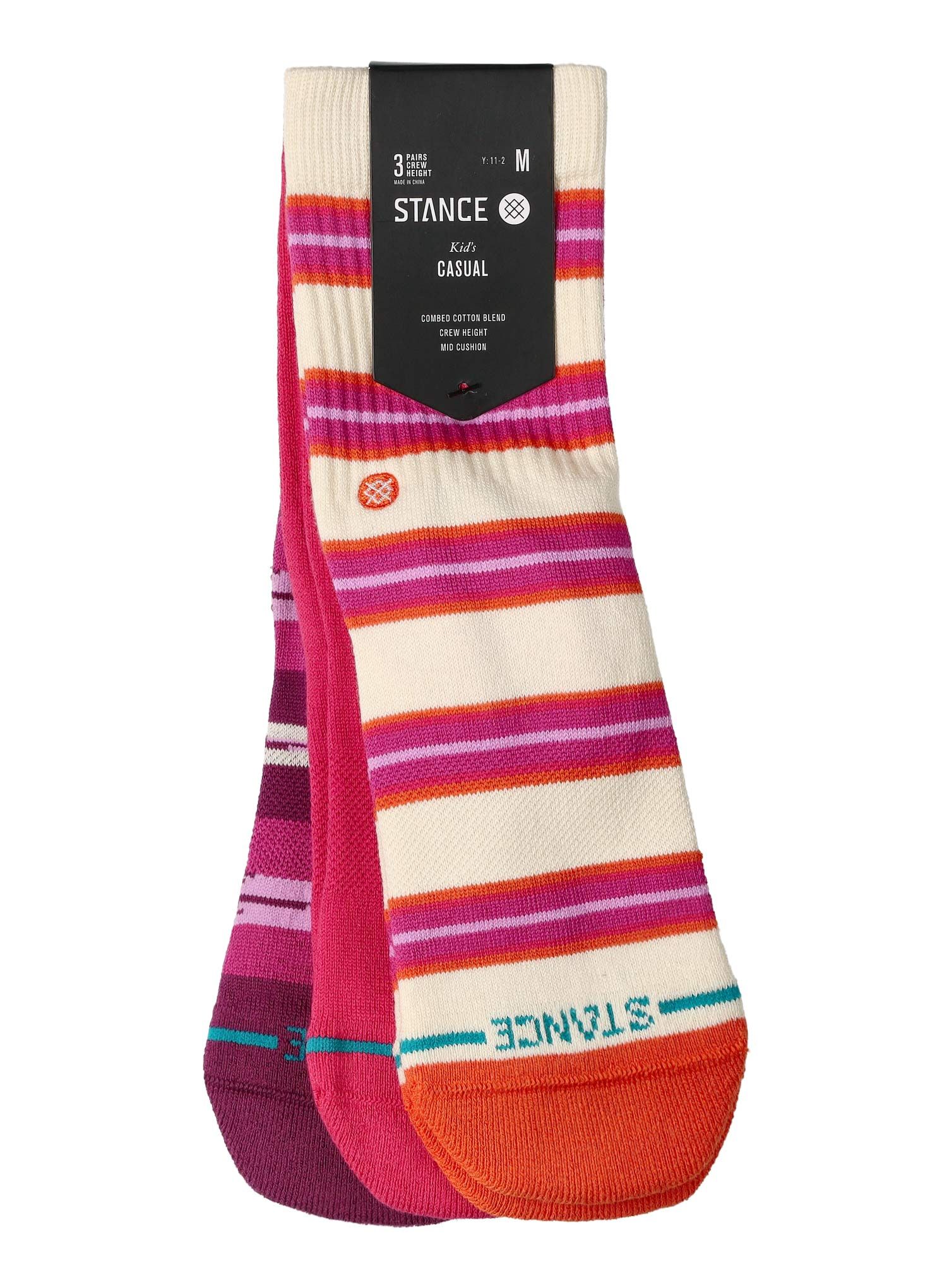 Nogavice Stance Kids Trailbound 3 Pack - pink