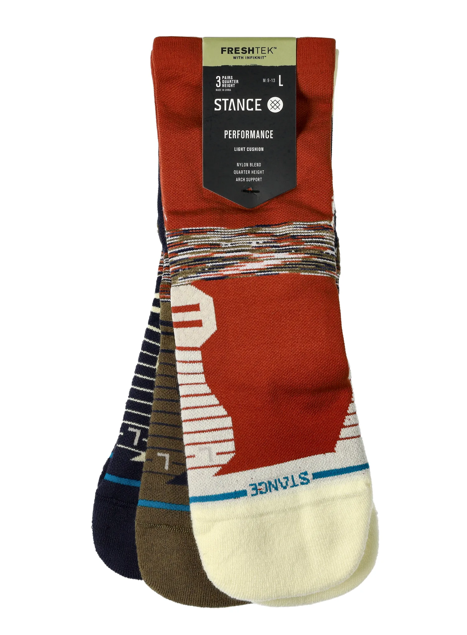 Tekaške nogavice Stance Riveen Light Qtr 3-Pack - rust