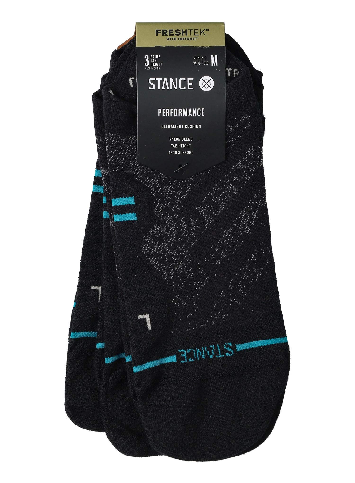 Tekaške nogavice Stance Run Ultralight Tab 3 Pack - black