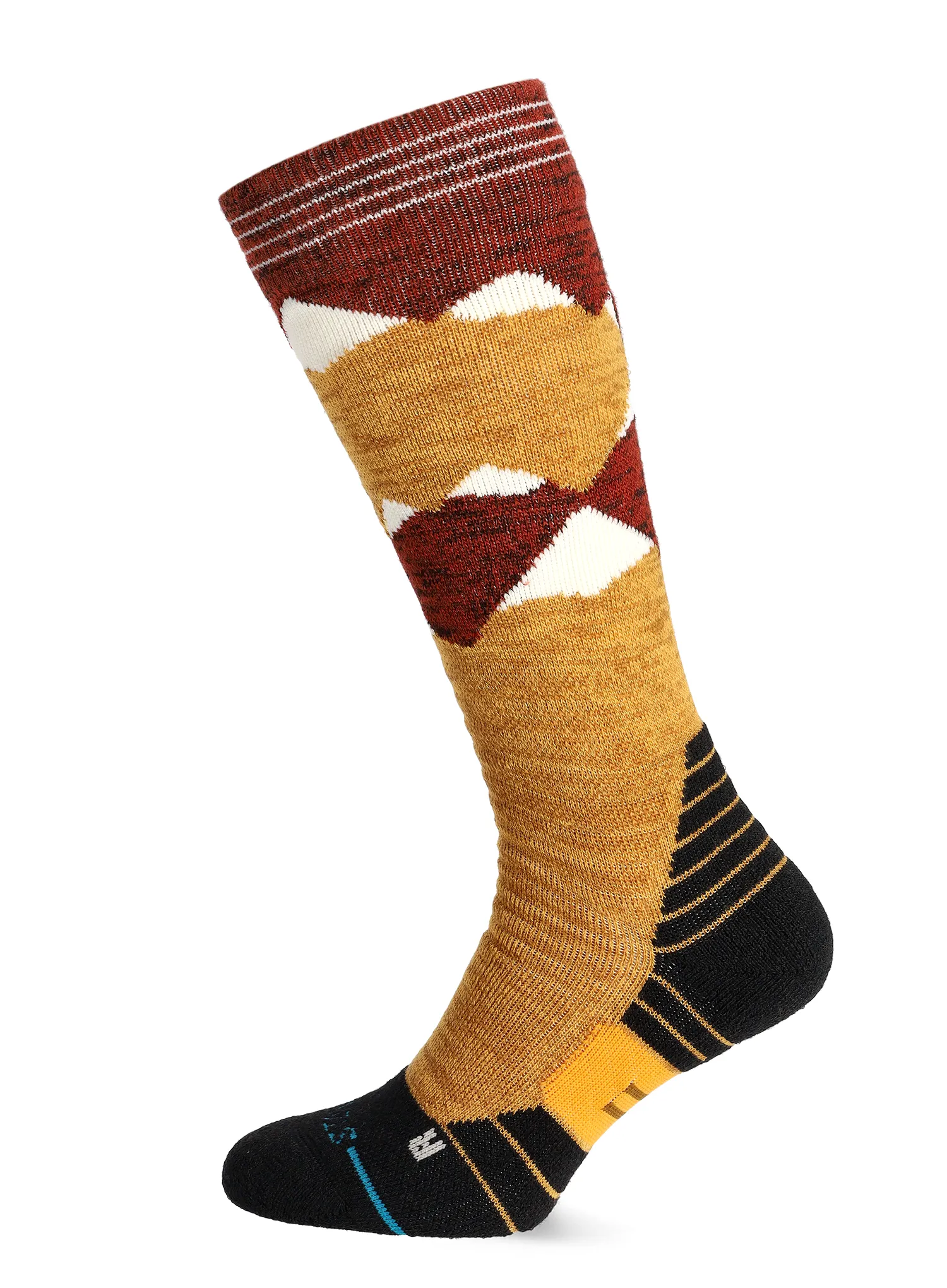 Smučarske nogavice Stance Windy Peaks Mid Wool Snow - gold