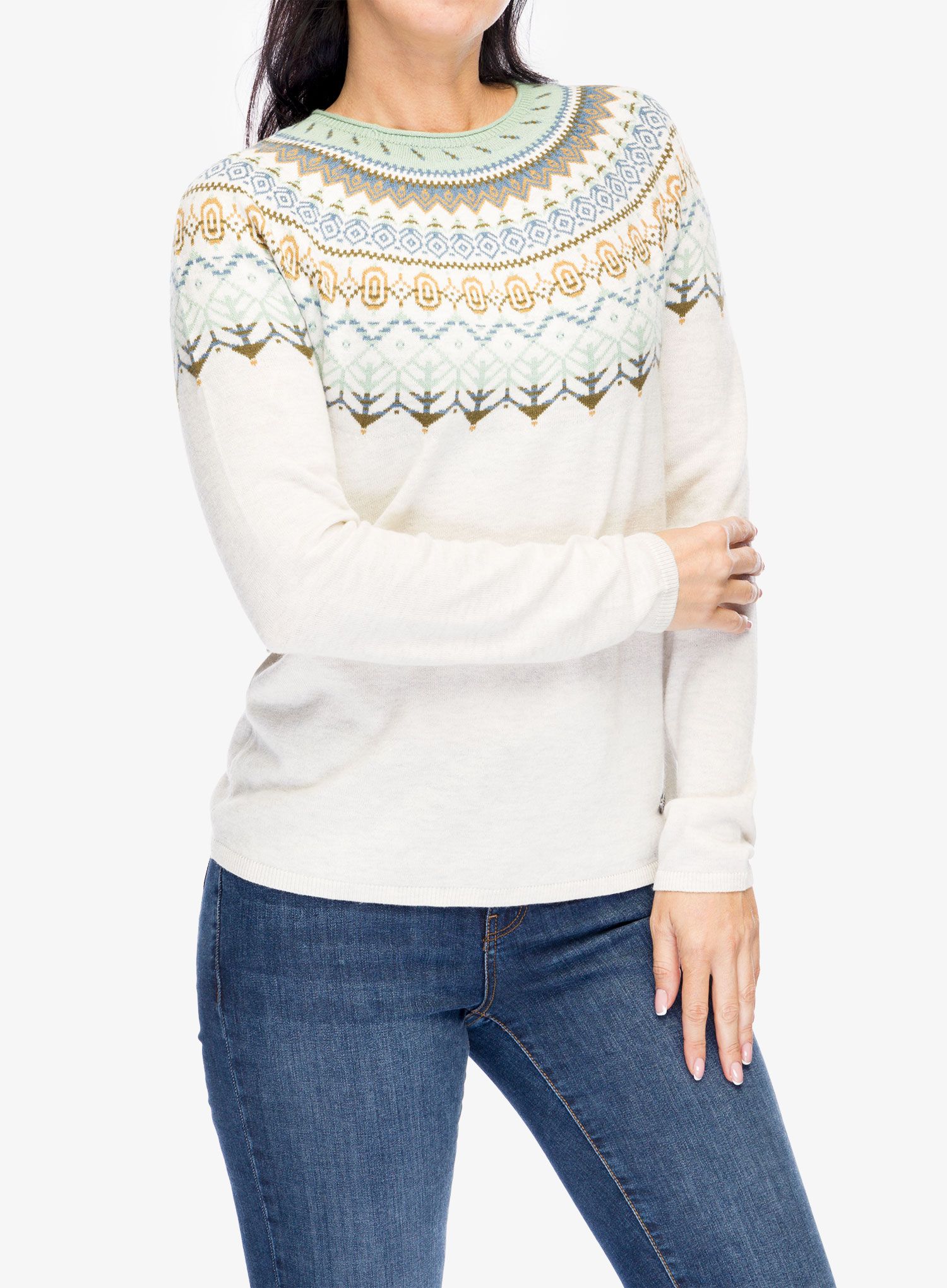 Ženski pulover Royal Robbins Westlands Fairisle Crew - sand dollar mariposa pt