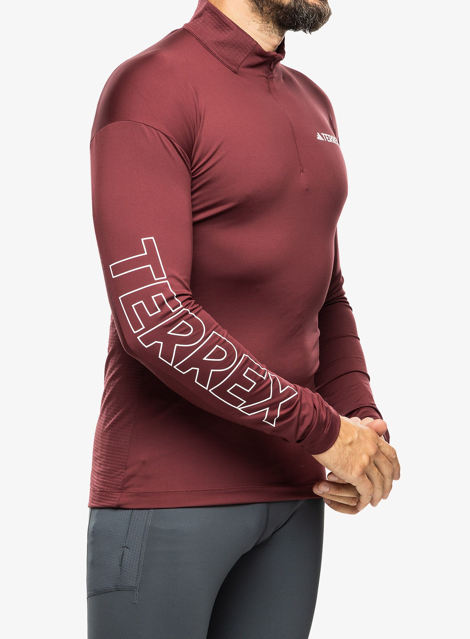 Moška jopica adidas TERREX Xperior Longsleeve - shadow red