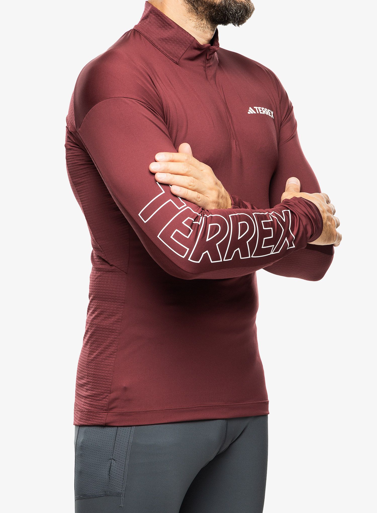 Moška jopica adidas TERREX Xperior Longsleeve - shadow red