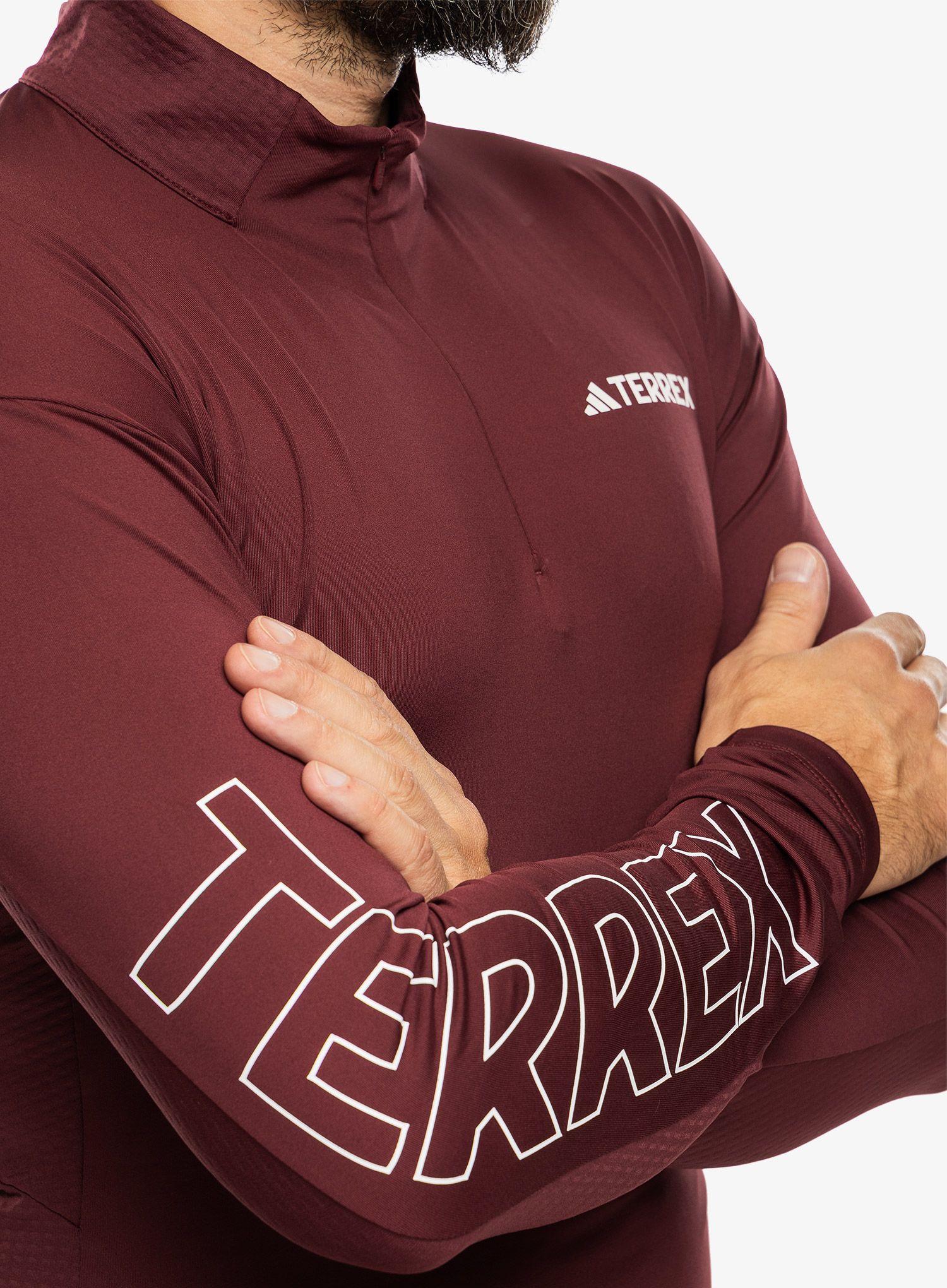 Moška jopica adidas TERREX Xperior Longsleeve - shadow red