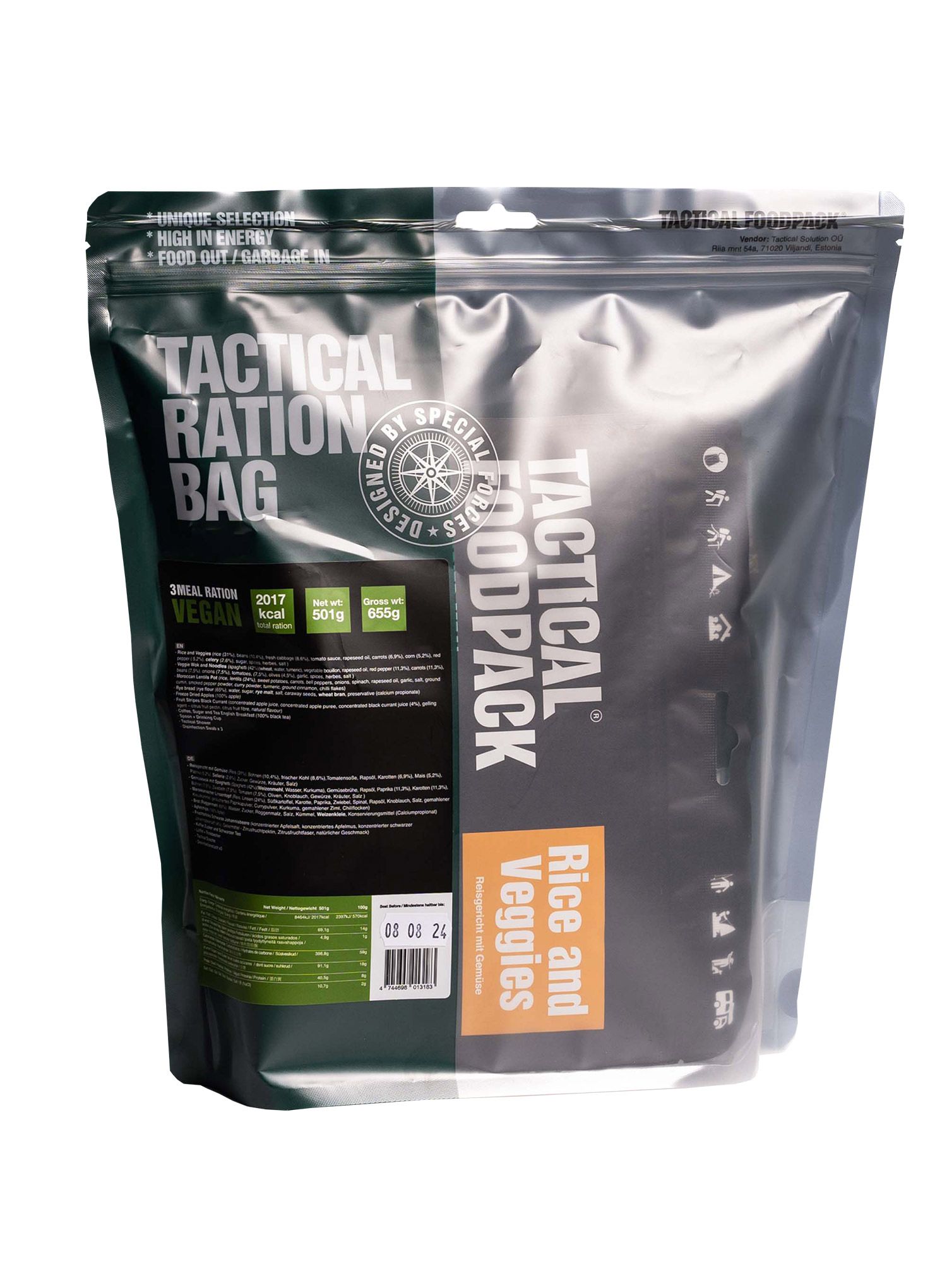 Komplet Tactical FoodPack Ration Vegan 3 meal