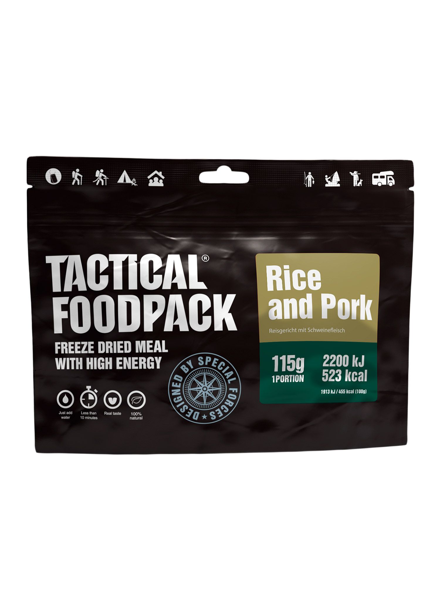 Liofilizat Tactical Foodpack Jed s svinjino in rižem 415 g