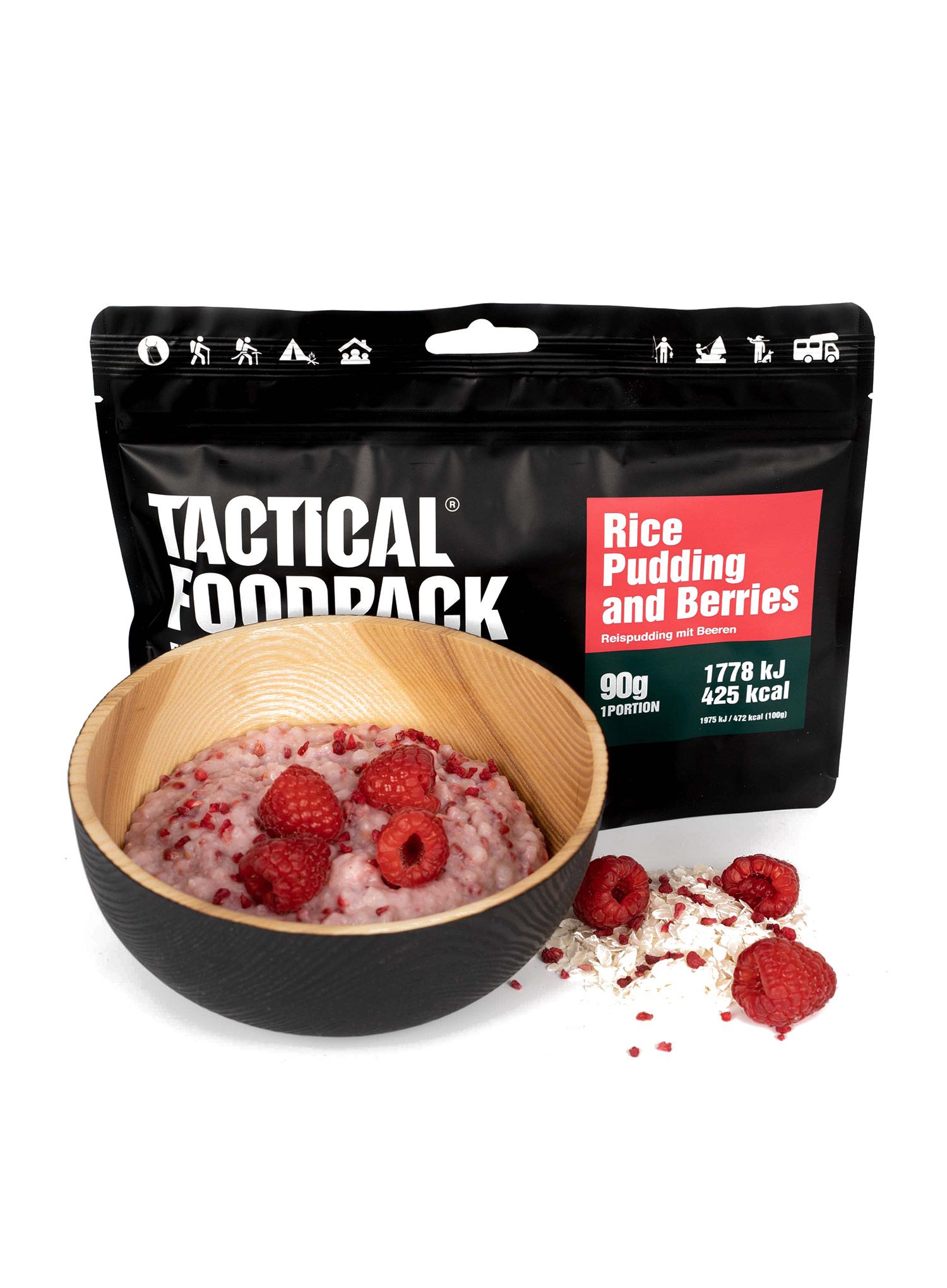 Liofilizat Tactical Foodpack Rižev puding z malinami 390 g
