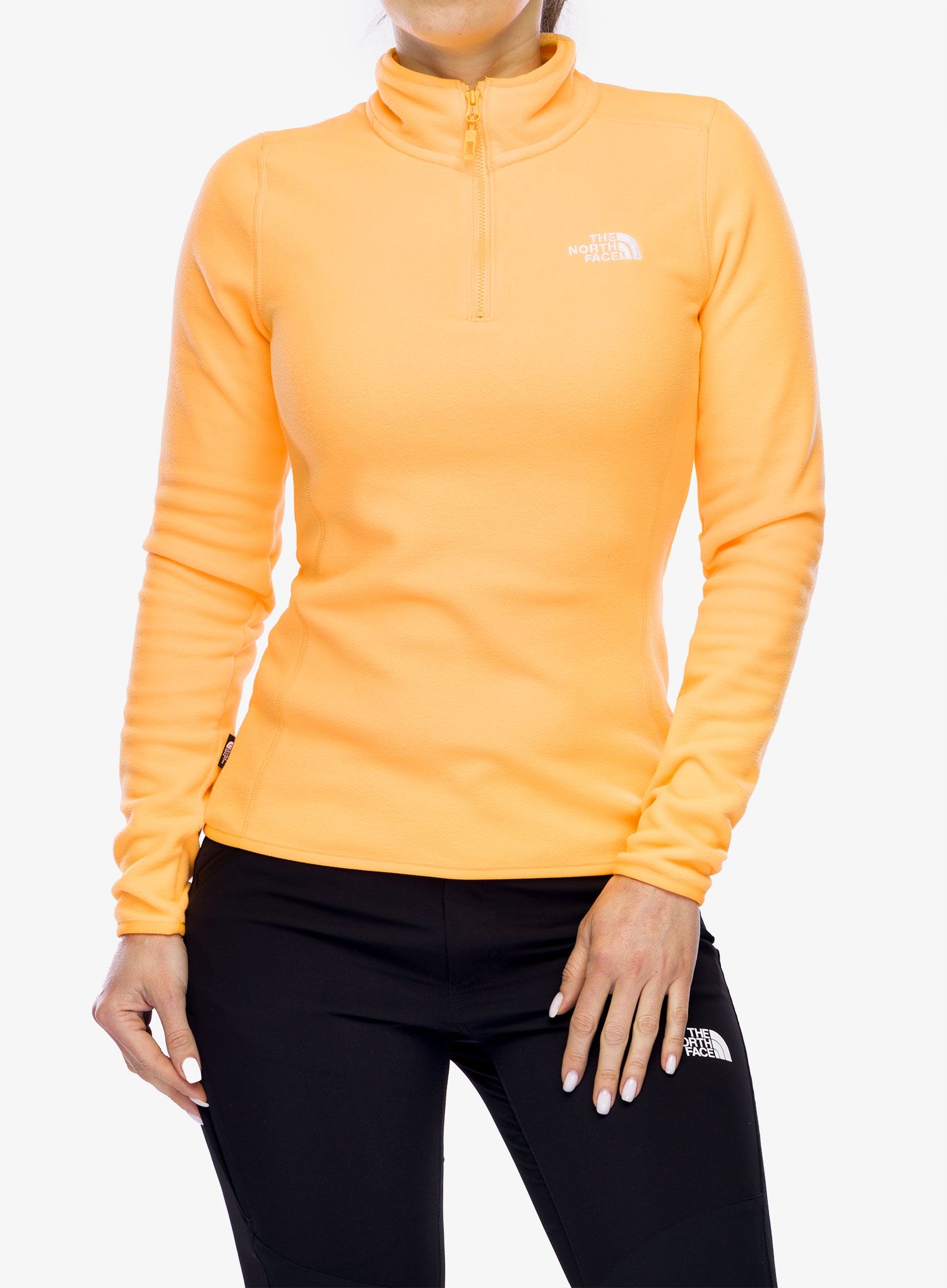 Ženski flis The North Face 100 Glacier 1/4 Zip - bright cantaloupe