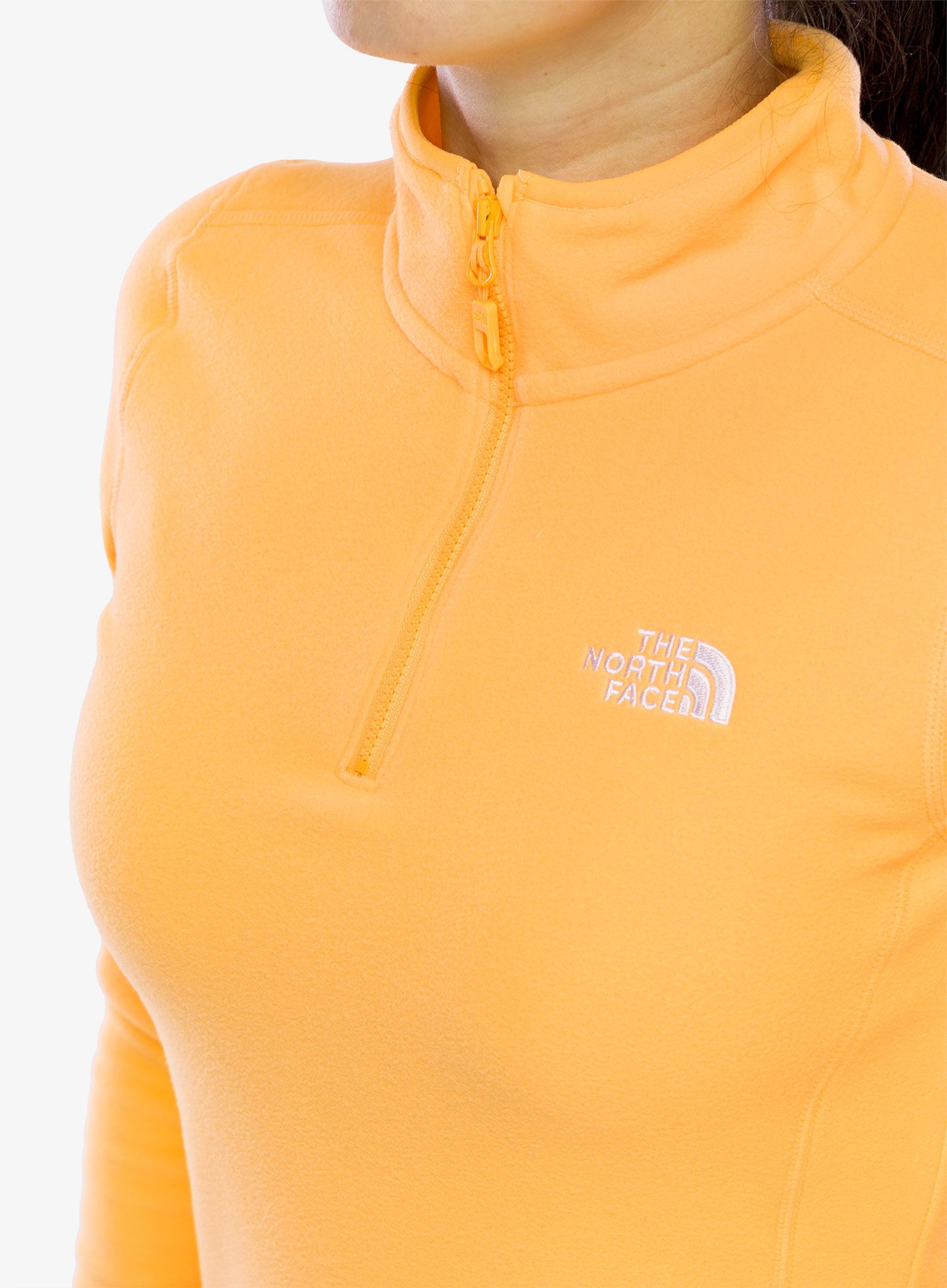 Ženski flis The North Face 100 Glacier 1/4 Zip - bright cantaloupe