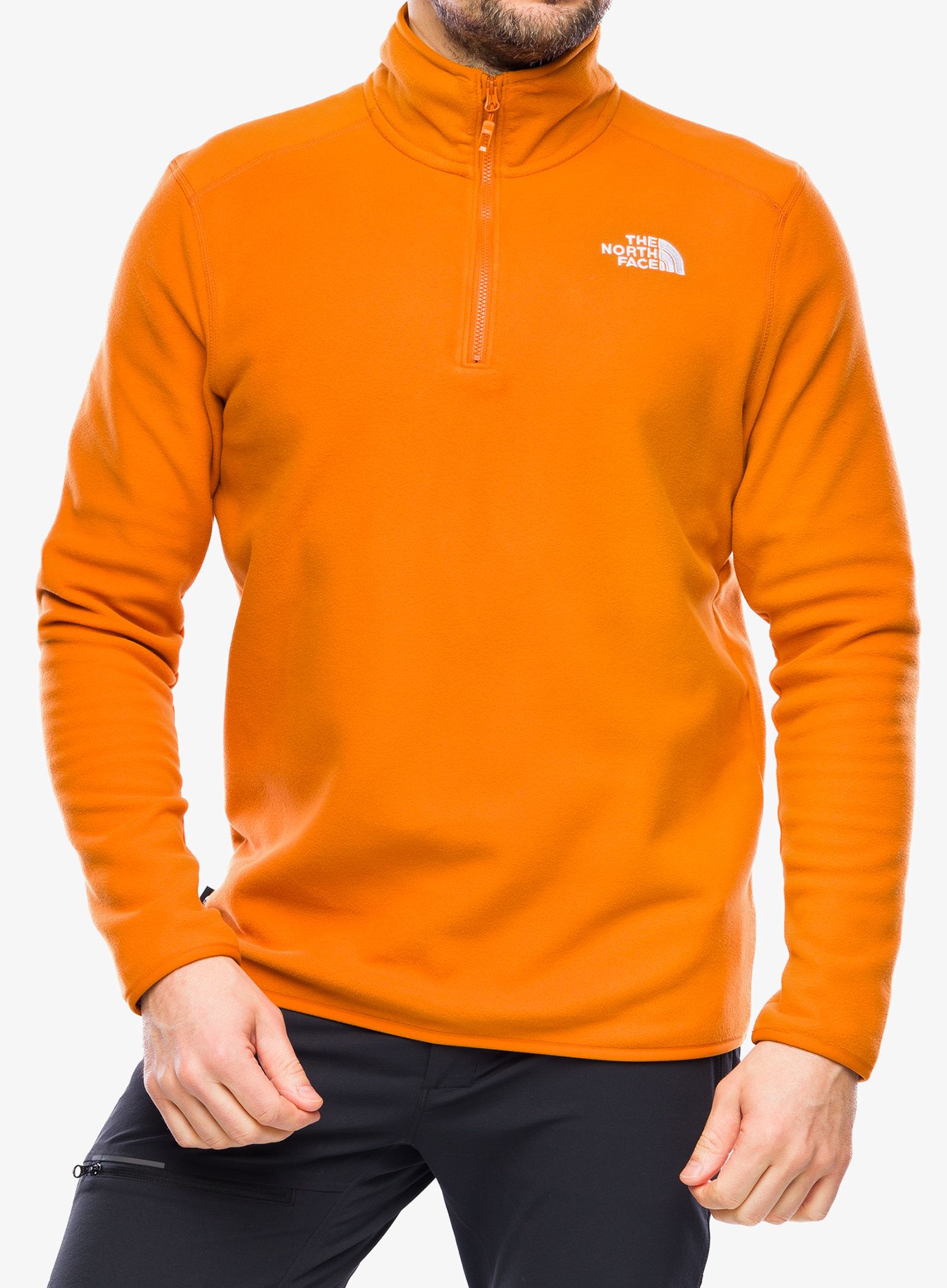 Puloverji brez kapuce The North Face 100 Glacier 1/4 Zip - desert rust