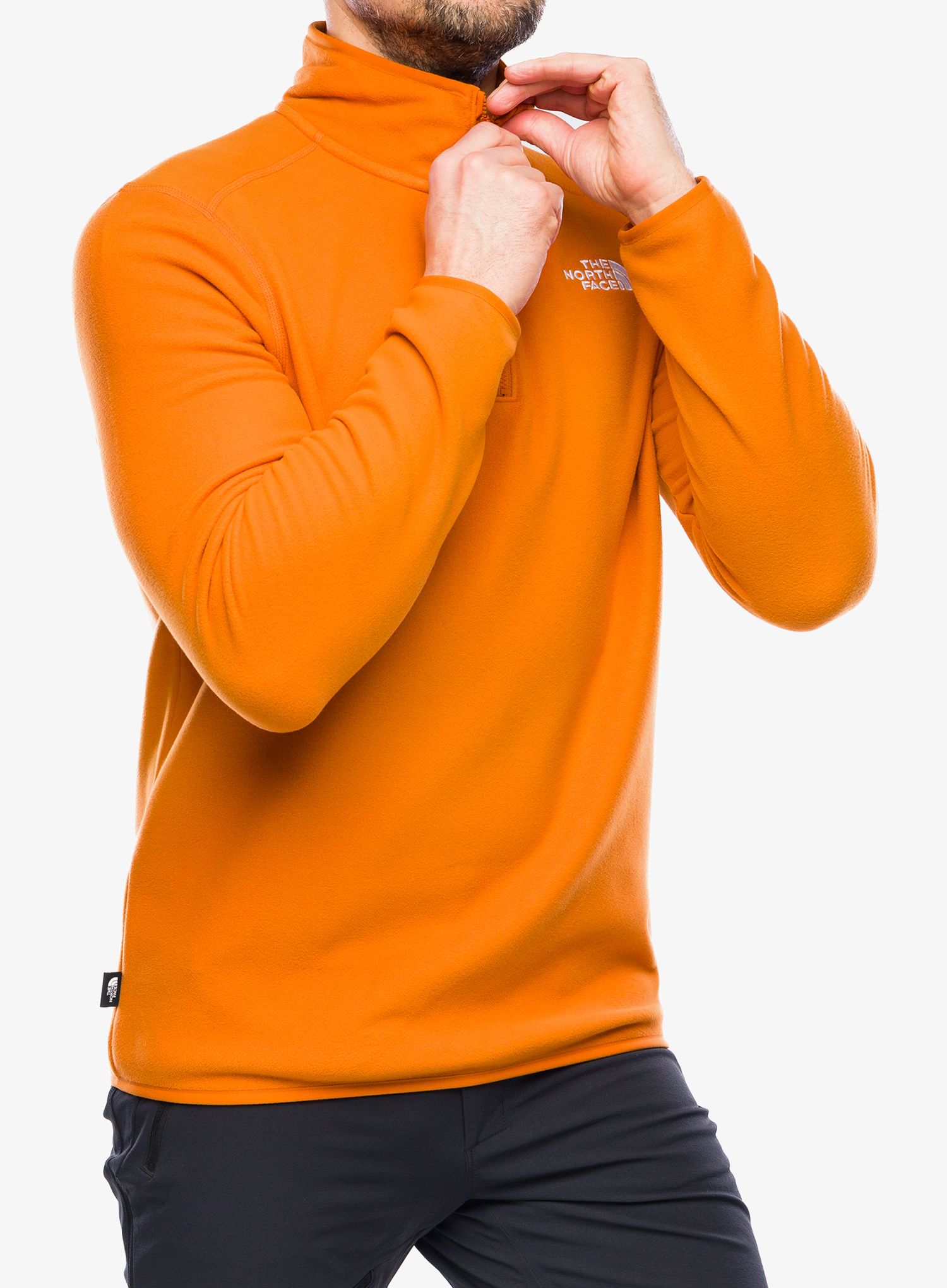 Puloverji brez kapuce The North Face 100 Glacier 1/4 Zip - desert rust