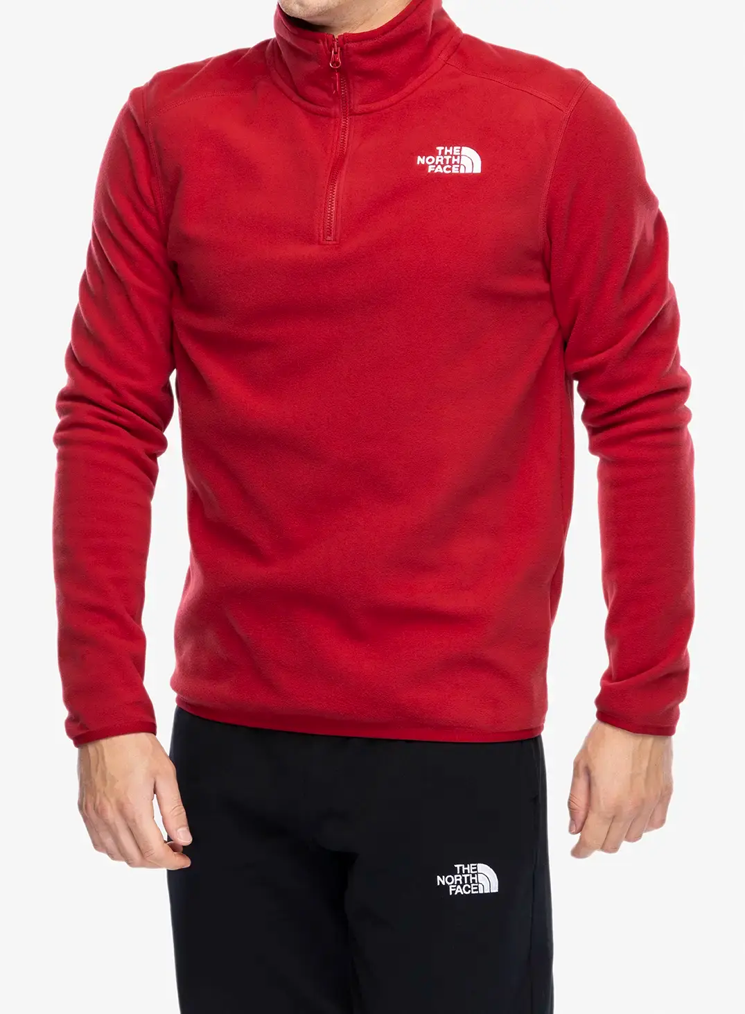 Flis The North Face 100 Glacier 1/4 Zip - garnet red