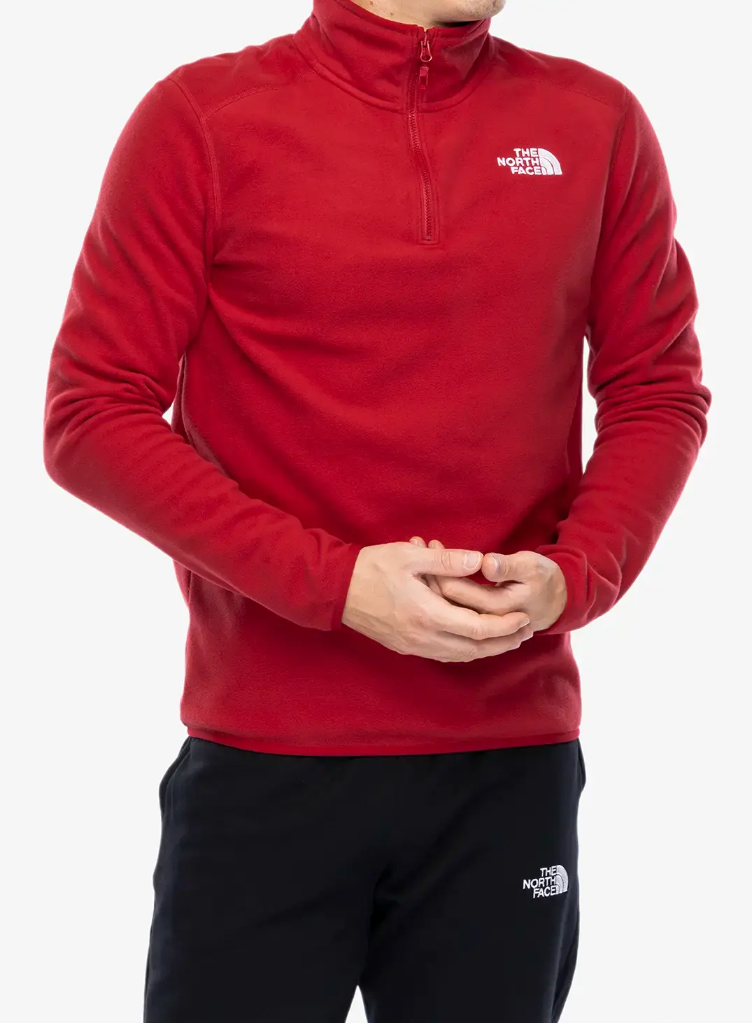 Flis The North Face 100 Glacier 1/4 Zip - garnet red