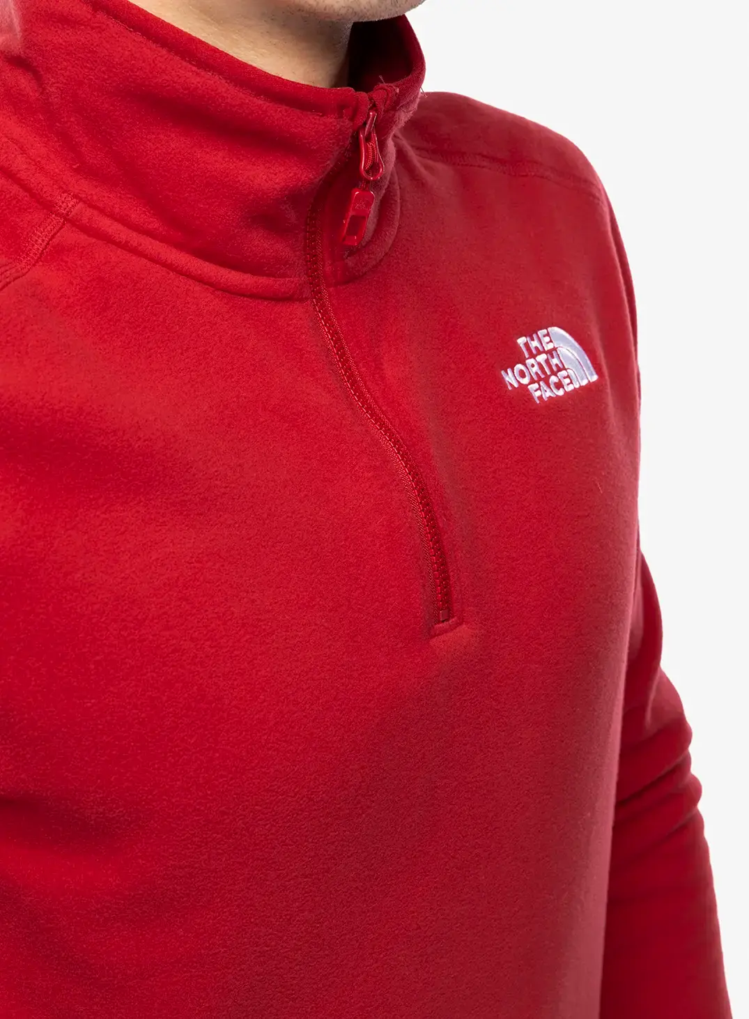 Flis The North Face 100 Glacier 1/4 Zip - garnet red