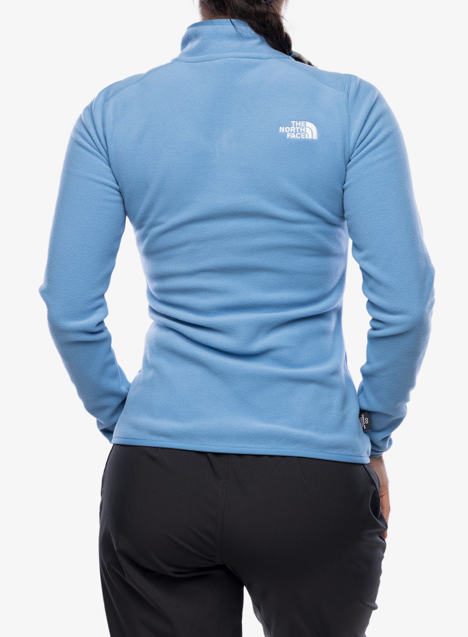 Ženska jopica brez kapuce The North Face 100 Glacier 1/4 Zip - indigo stone