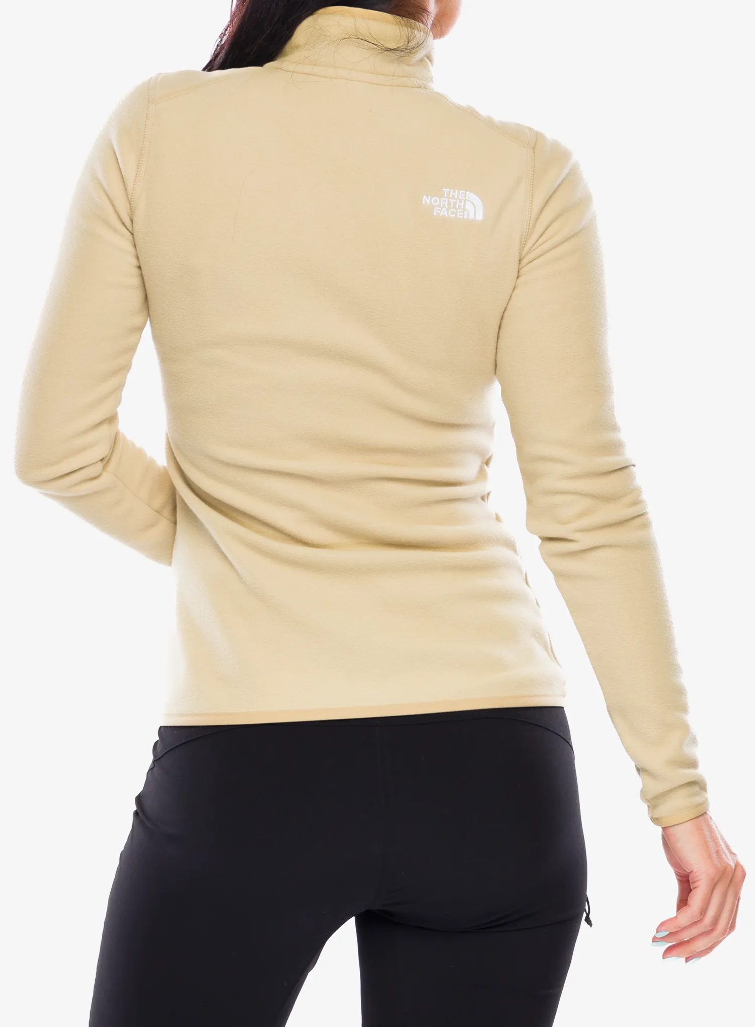 Ženski flis The North Face 100 Glacier 1/4 Zip - khaki stone