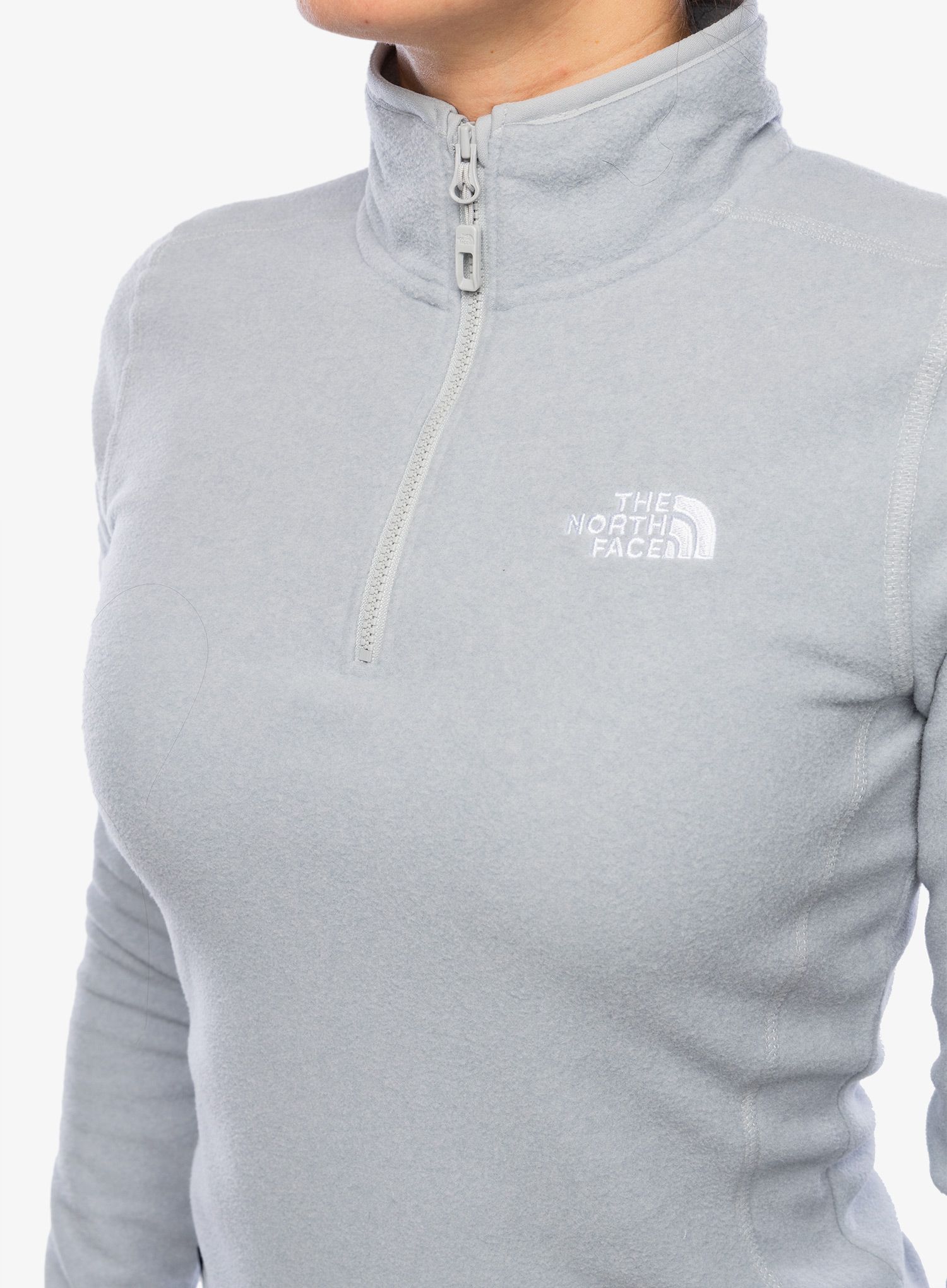 Ženska jopica The North Face 100 Glacier 1/4 Zip - light grey