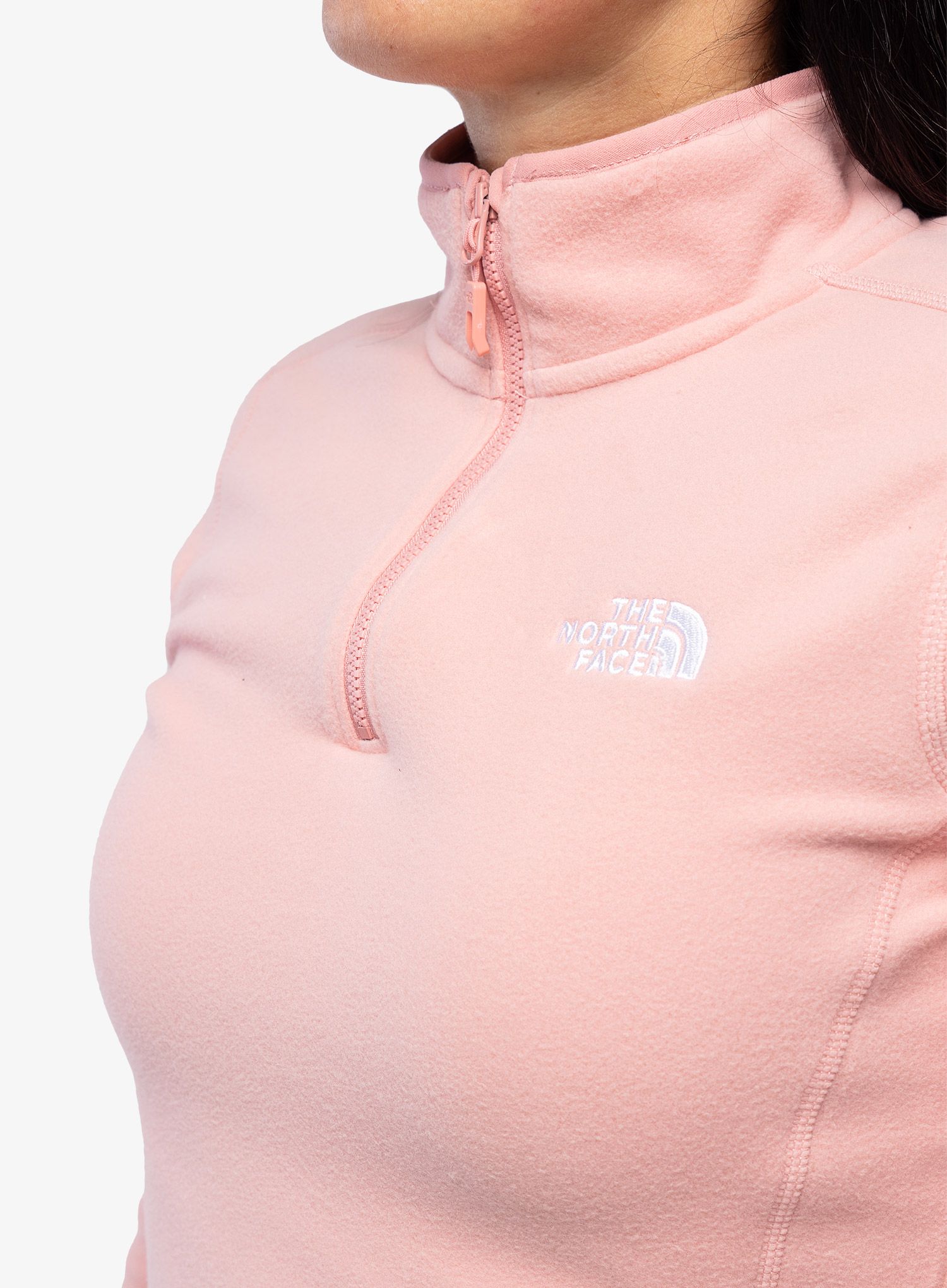 Jopica brez kapuce ženska The North Face 100 Glacier 1/4 Zip - shady rose