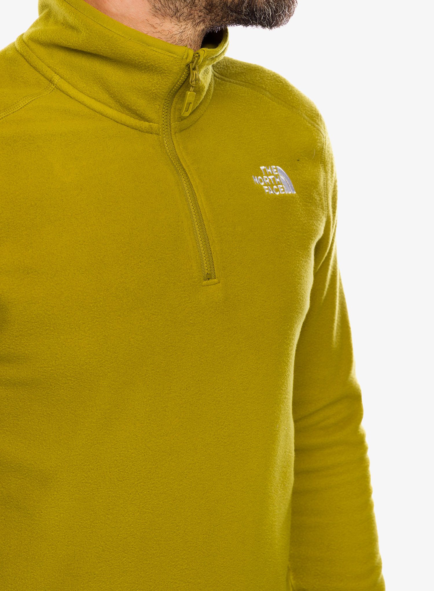 Flis The North Face 100 Glacier 1/4 Zip - sulphur moss