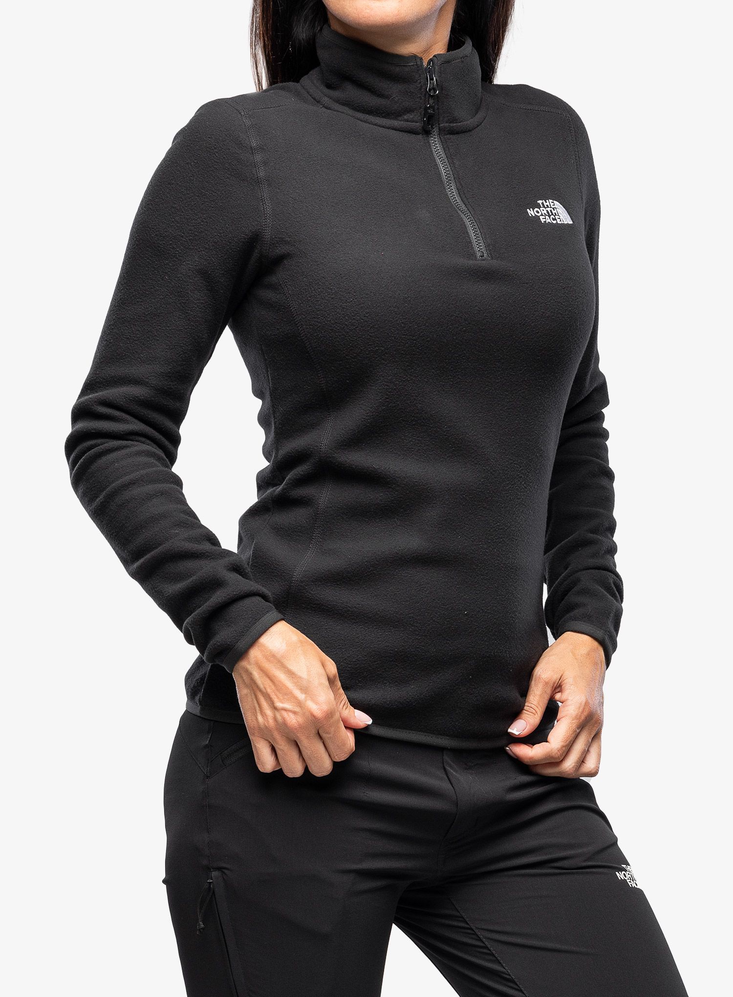 Ženska jopa The North Face 100 Glacier 1/4 Zip - tnf black