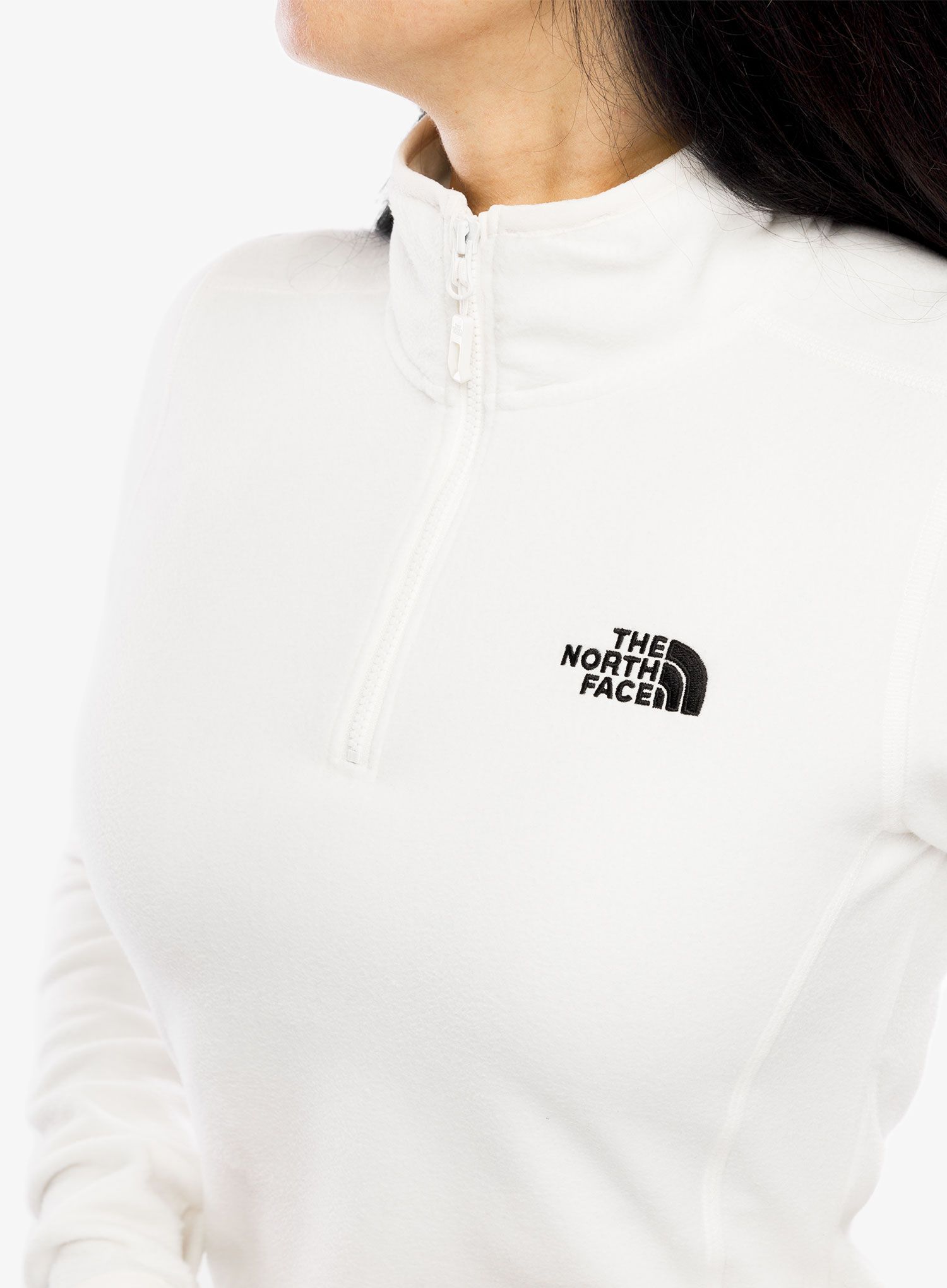 Ženski flis The North Face 100 Glacier 1/4 Zip - white dune