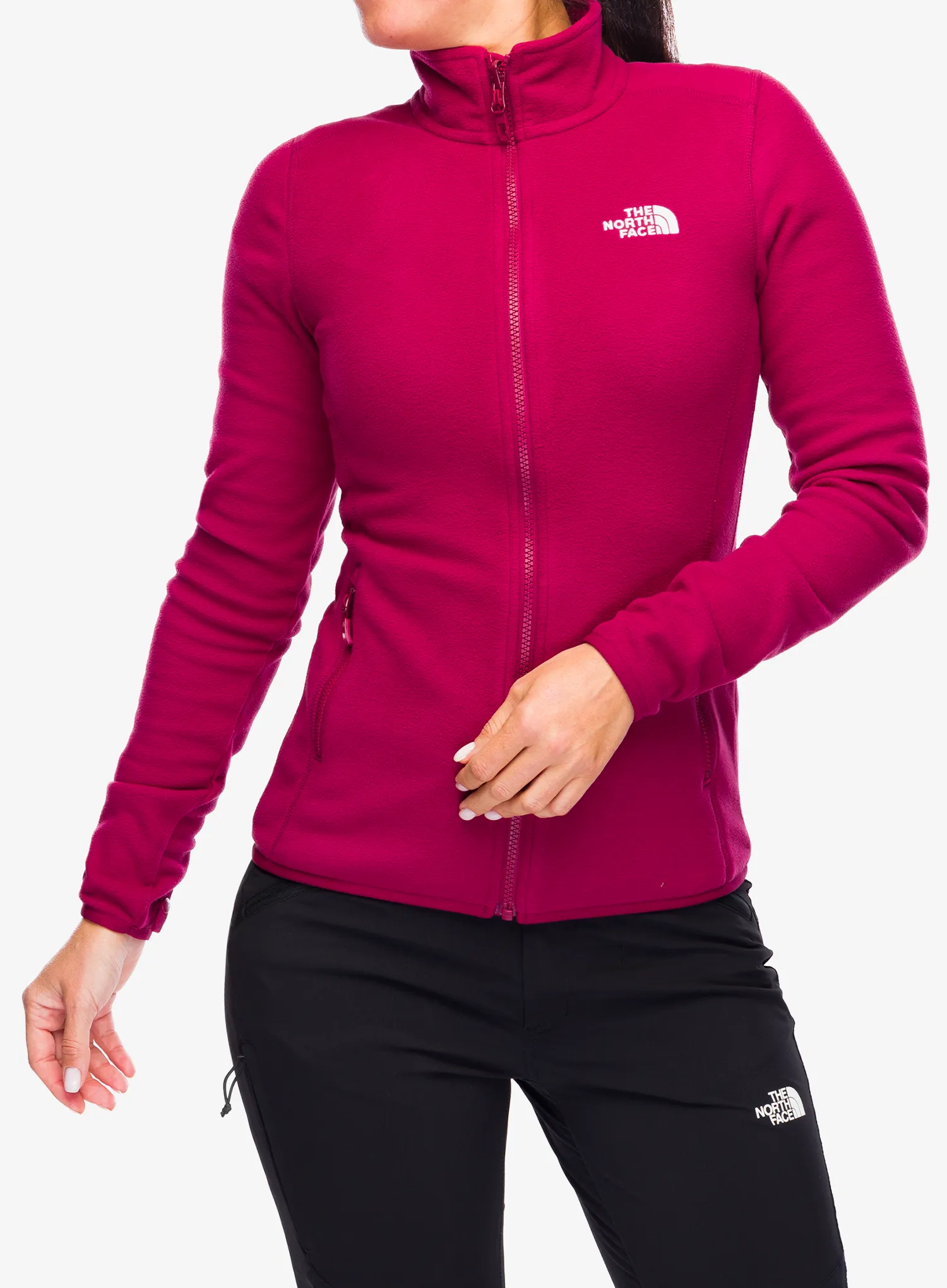 Ženski flis The North Face 100 Glacier FZ - beetroot