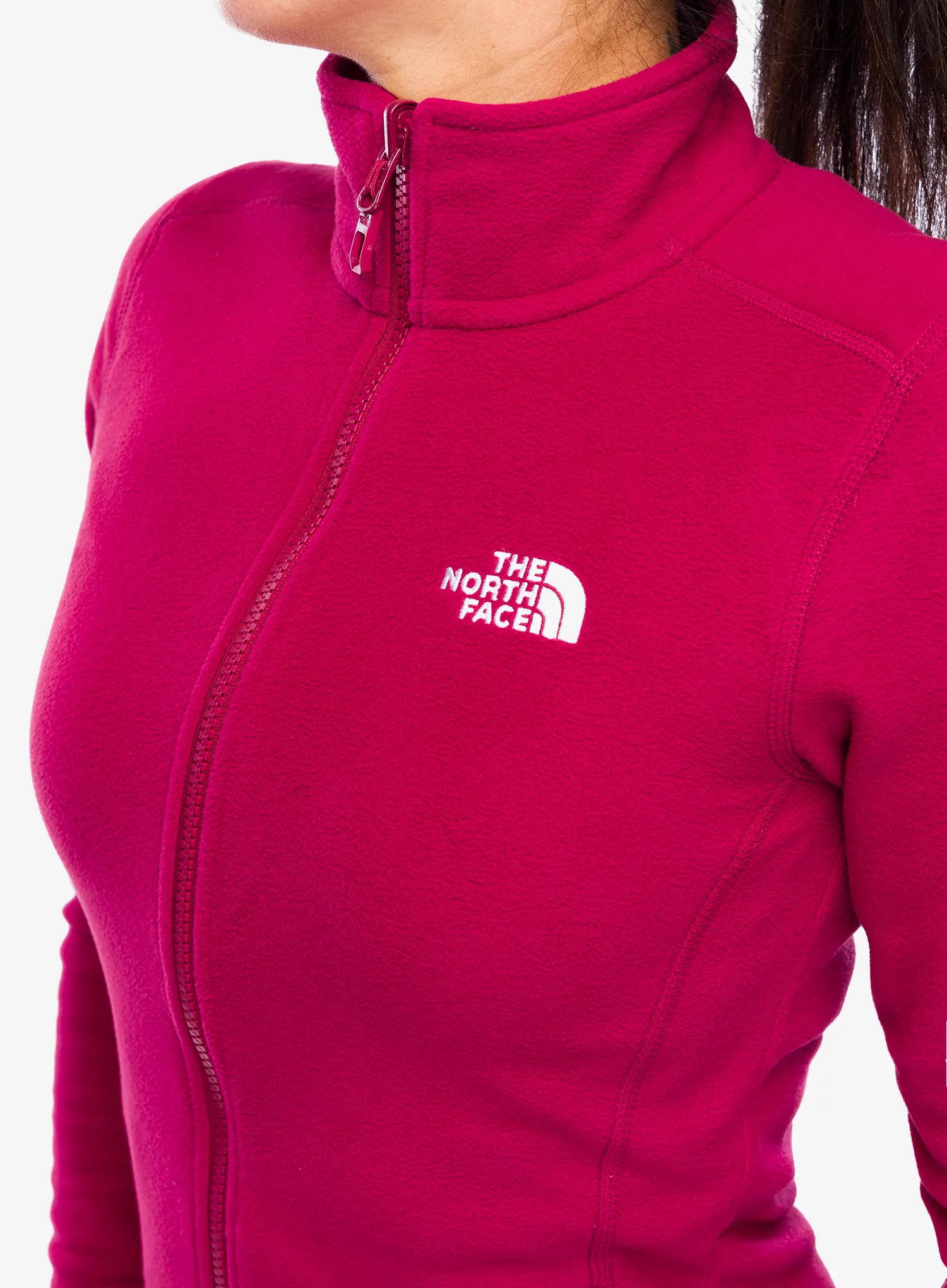 Ženski flis The North Face 100 Glacier FZ - beetroot