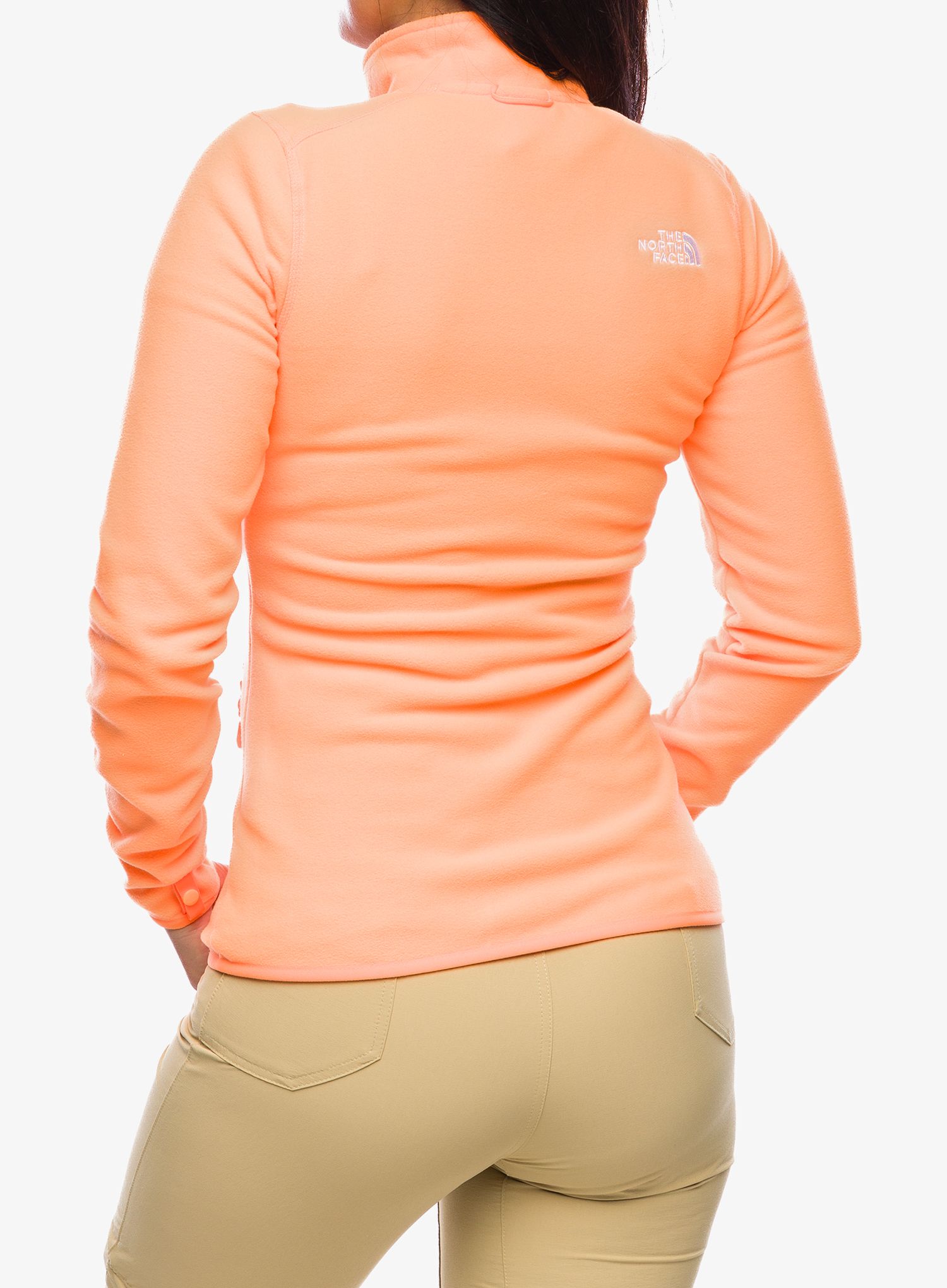 Ženski flis The North Face 100 Glacier FZ - bright cantaloupe