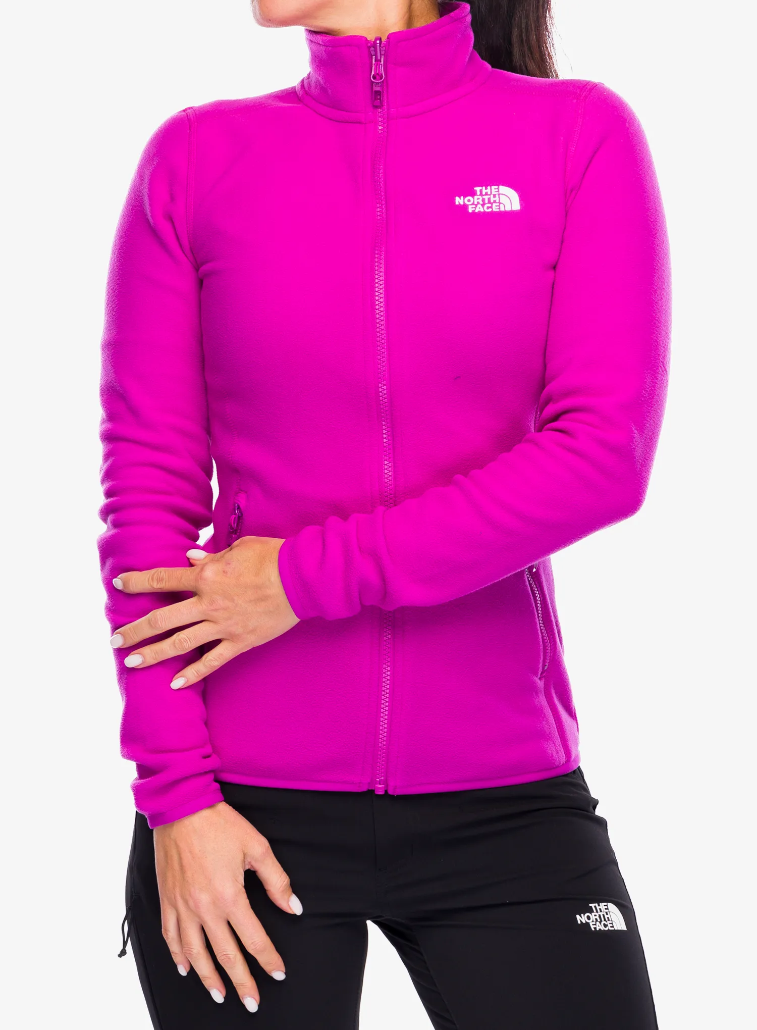Ženski flis The North Face 100 Glacier FZ - deep mulberry