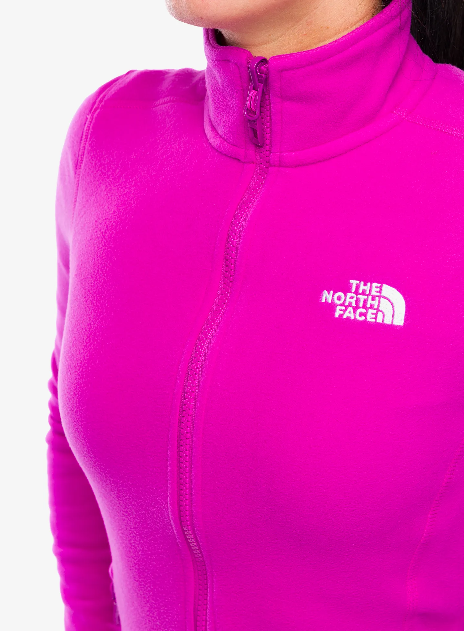 Ženski flis The North Face 100 Glacier FZ - deep mulberry
