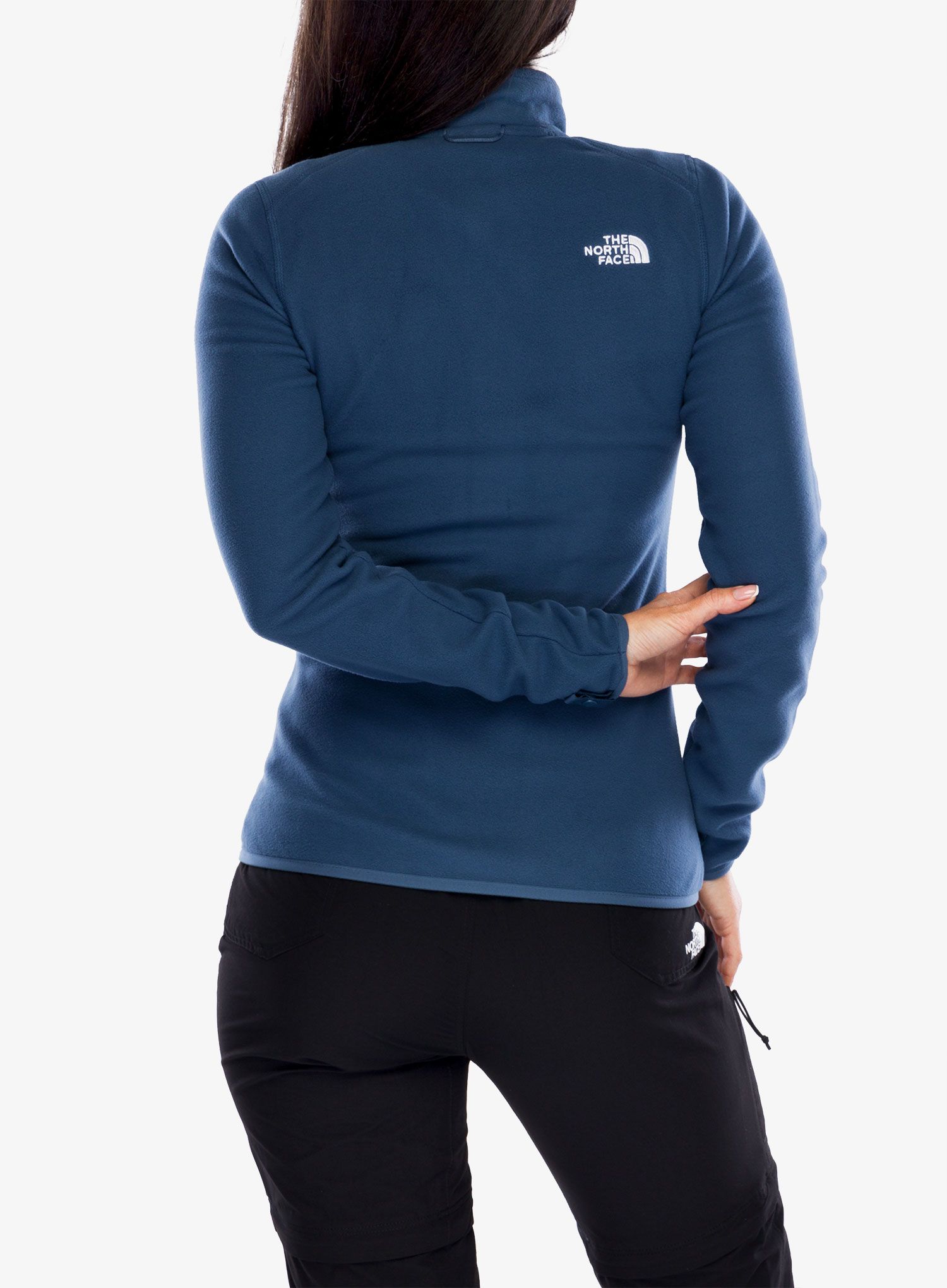 Ženski flis The North Face 100 Glacier FZ - shady blue