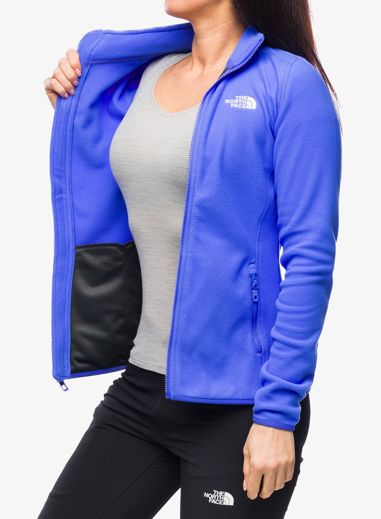 Ženski flis The North Face 100 Glacier FZ - solar blue