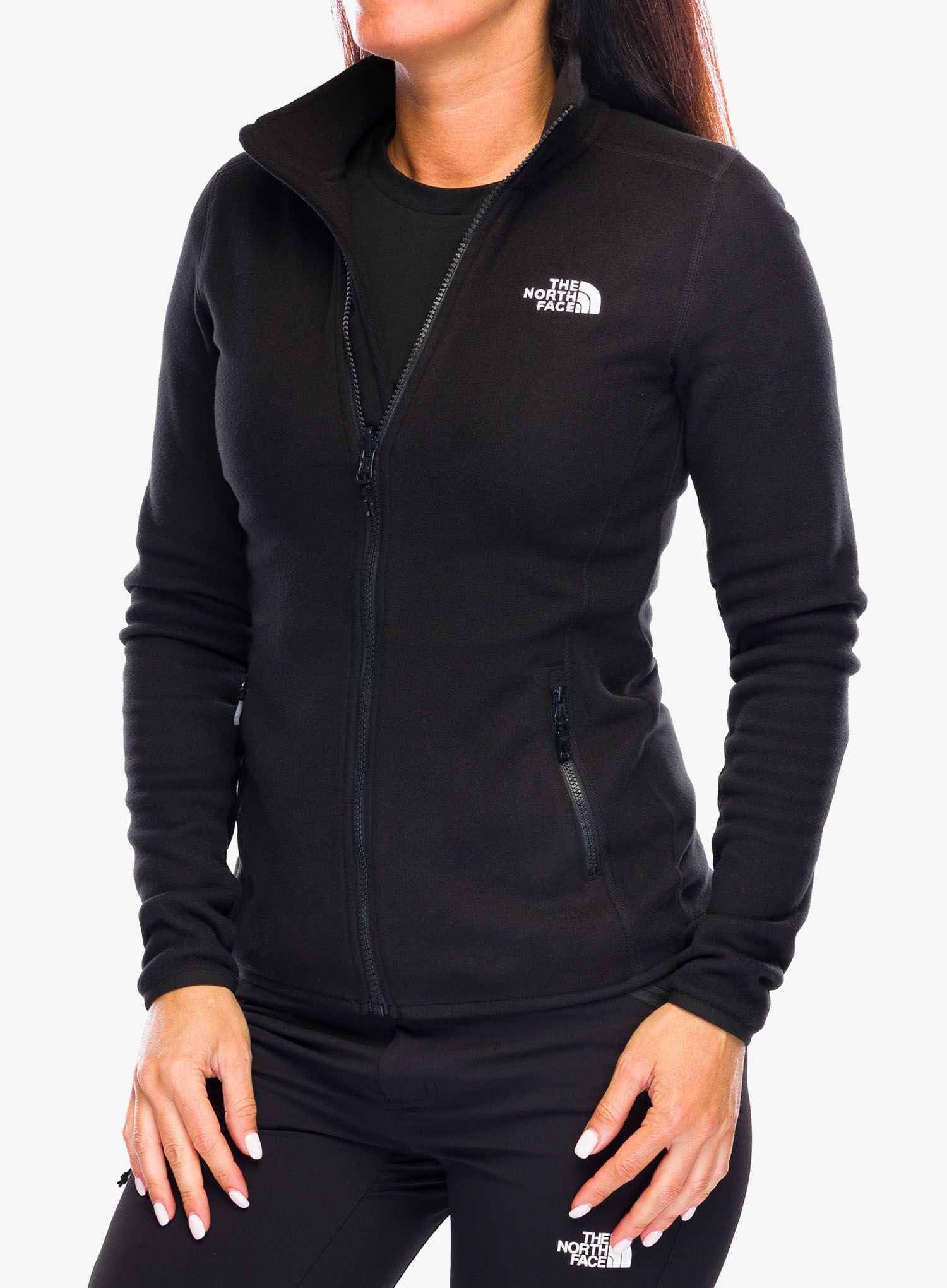 Ženski flis The North Face 100 Glacier FZ - tnf black