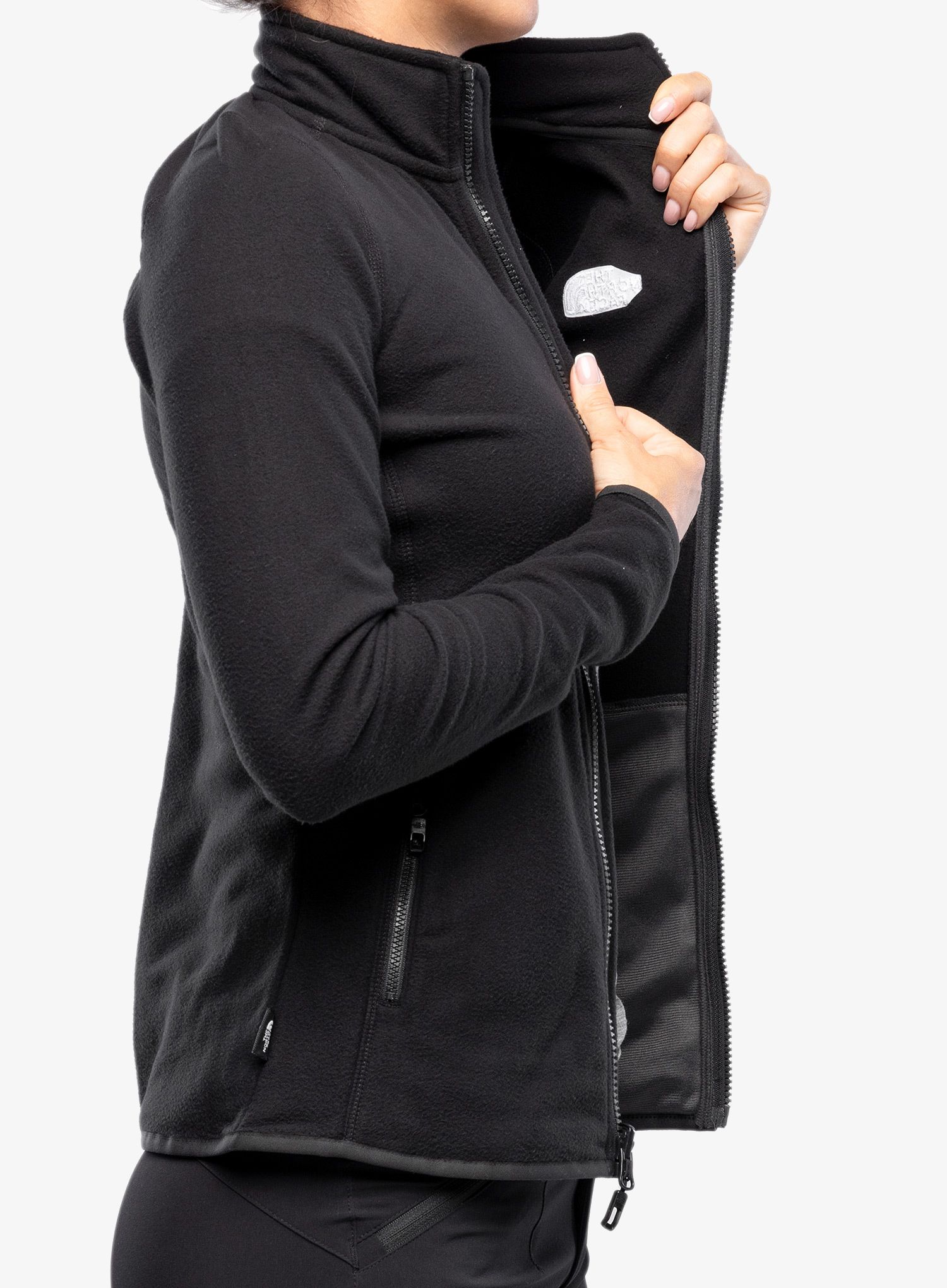 Ženska jopica brez kapuce The North Face 100 Glacier FZ - tnf black