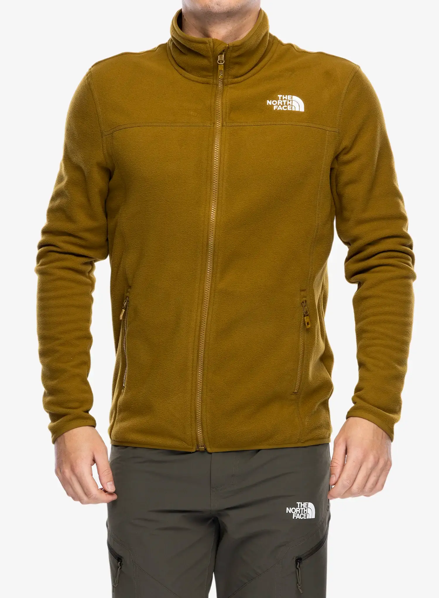 Flis The North Face 100 Glacier Full Zip - moss green