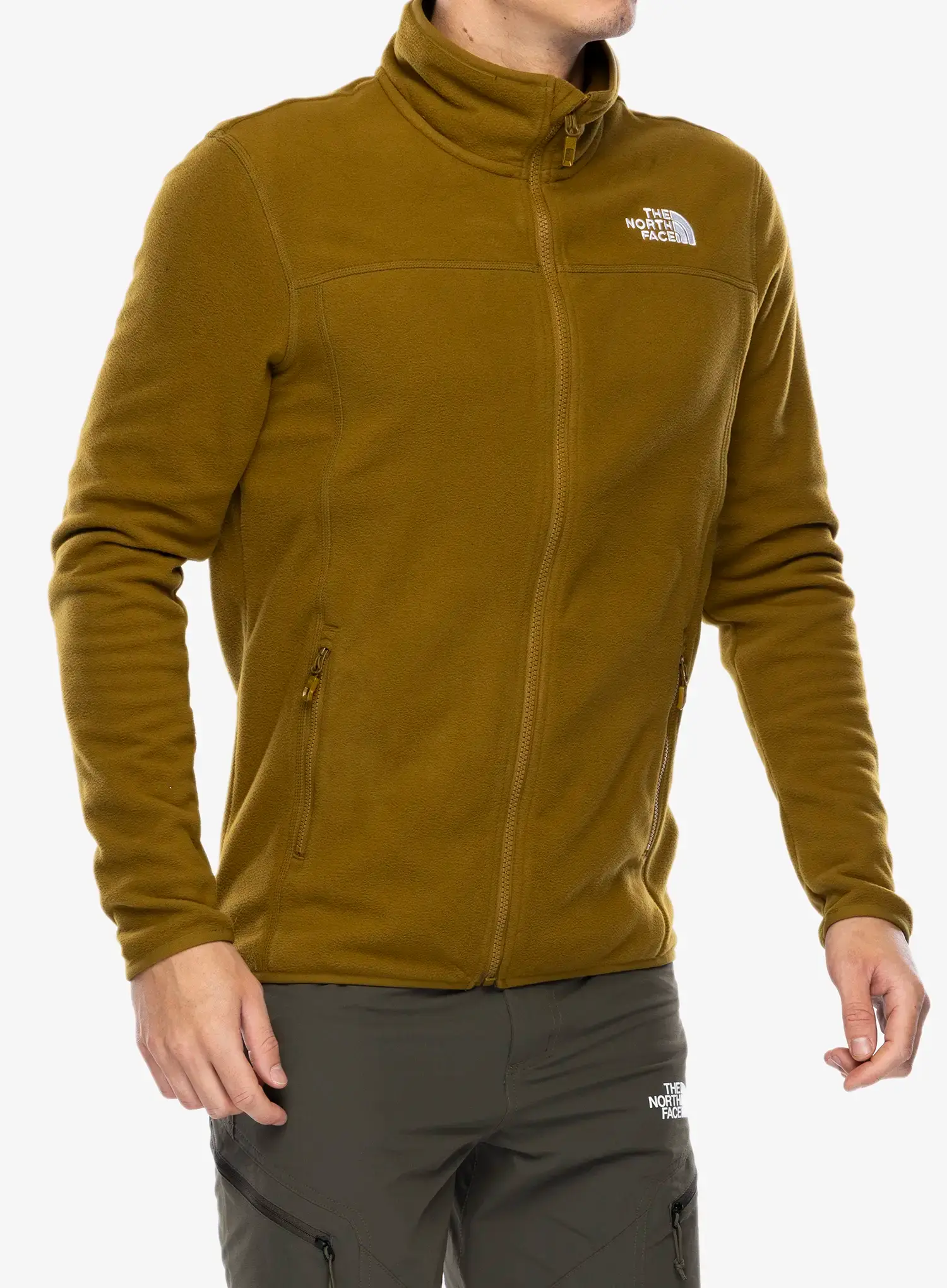 Flis The North Face 100 Glacier Full Zip - moss green