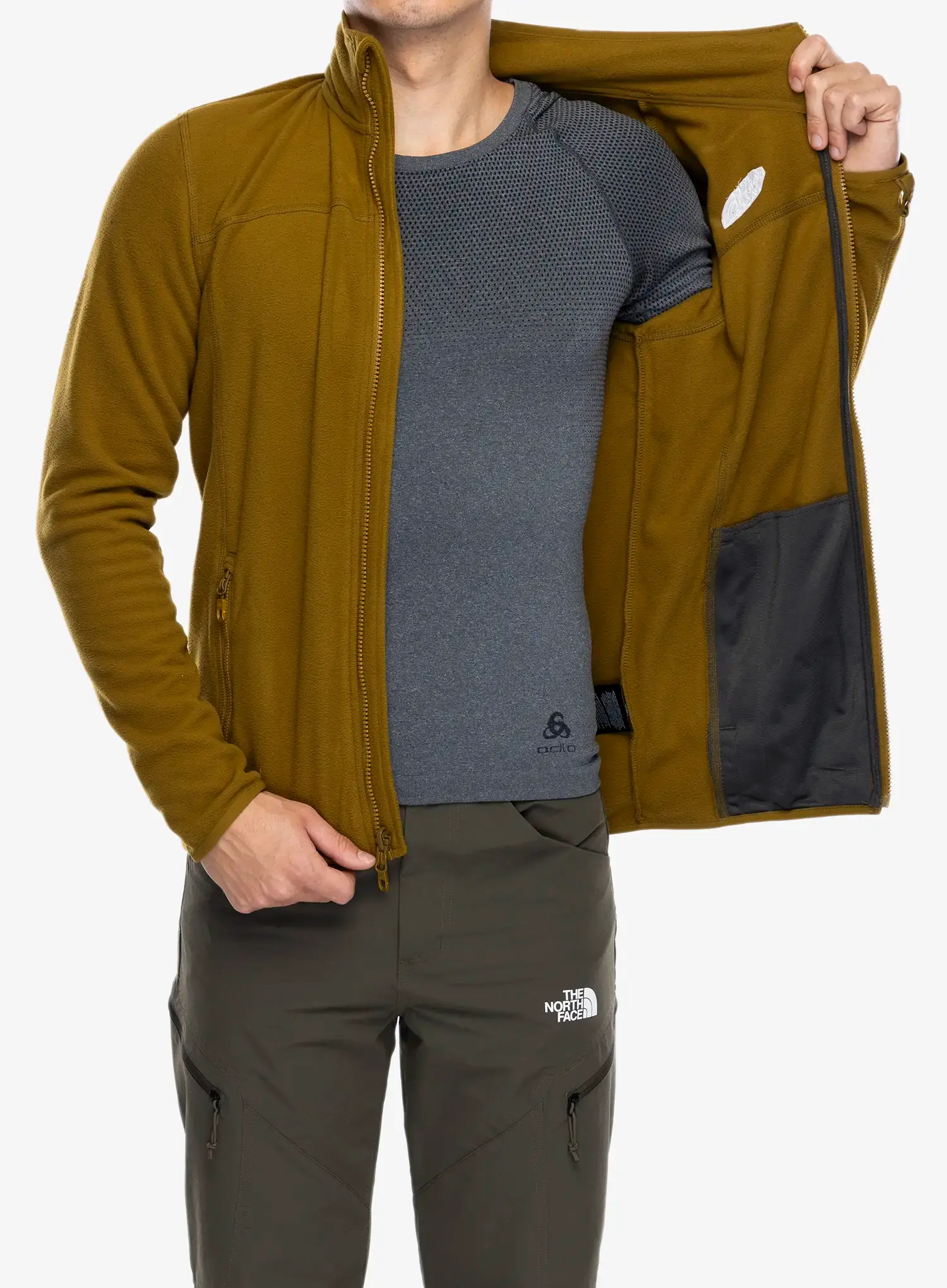 Flis The North Face 100 Glacier Full Zip - moss green