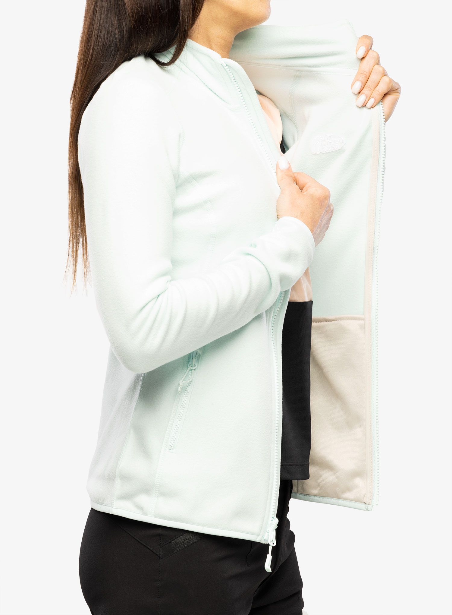 Ženska jopica The North Face 100 Glacier Full Zip - skylight blue