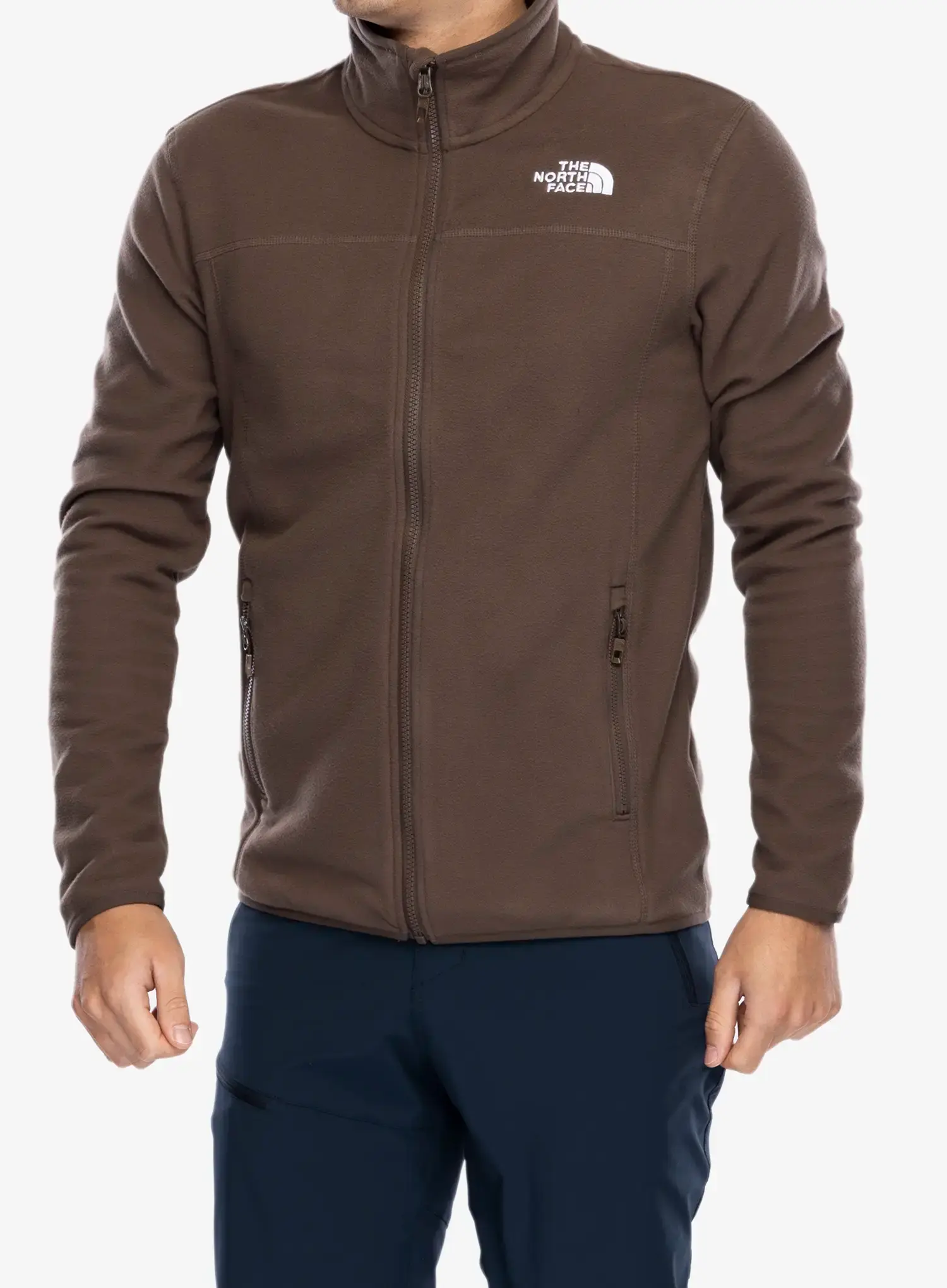 Flis The North Face 100 Glacier Full Zip - smokey brown