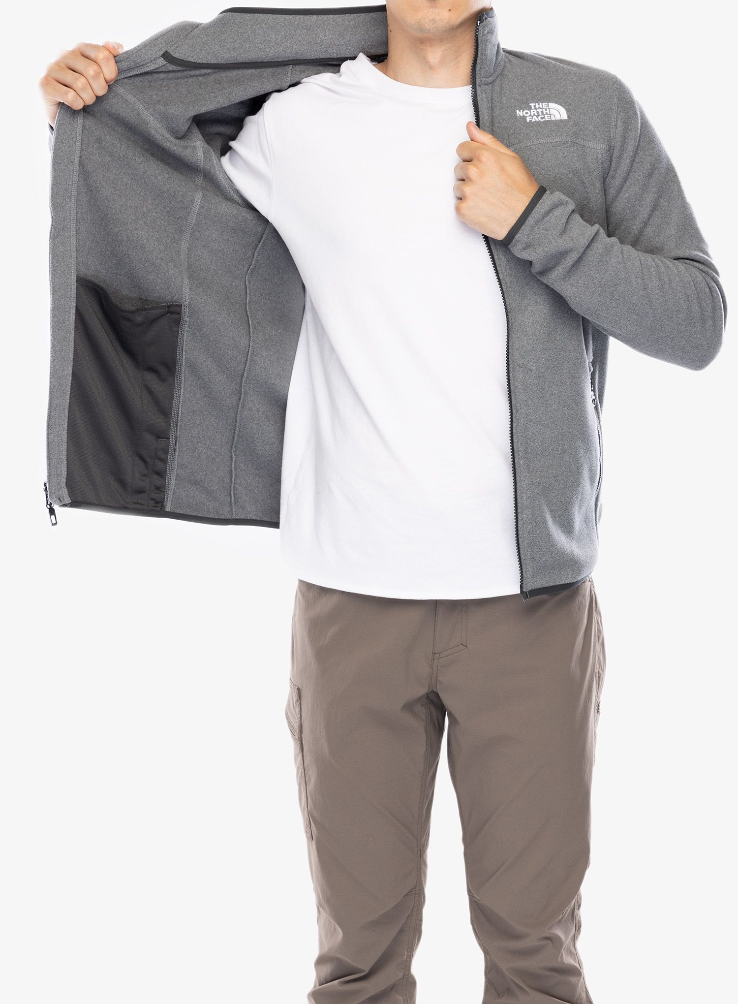 Flis The North Face 100 Glacier Full Zip - tnf medium grey heather