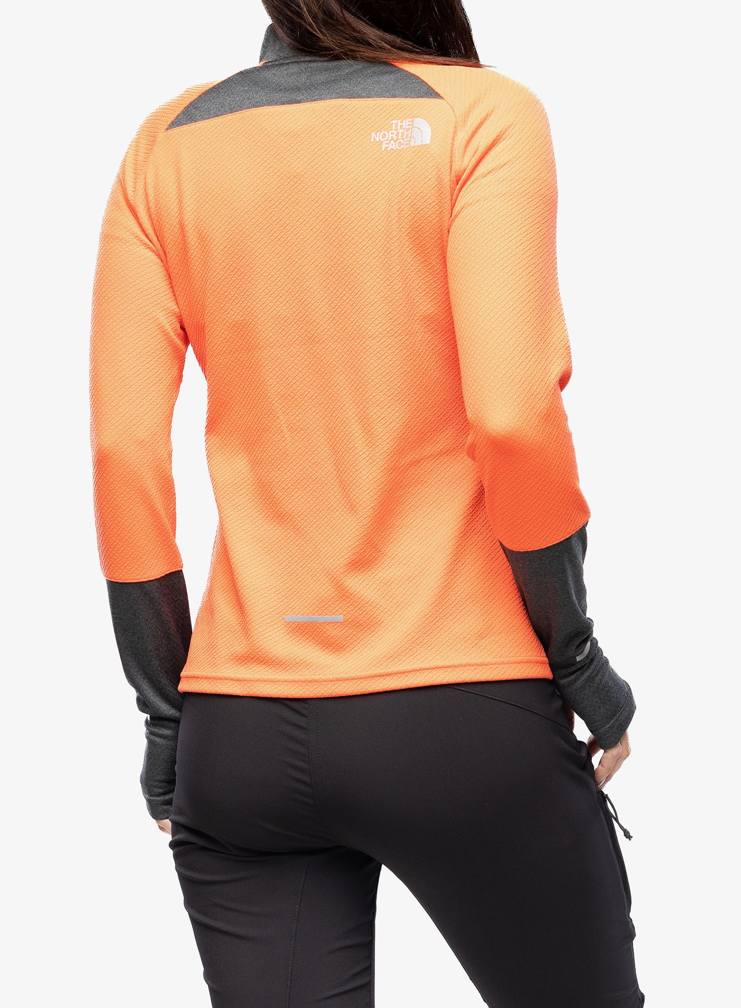 Ženska jopa The North Face 1-4 Zip Run Fleece - orange/grey