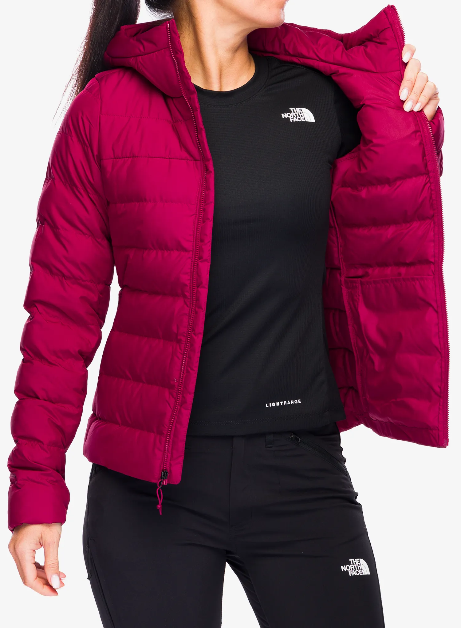 Ženska puhovka The North Face Aconcagua 3 Hoodie - beetroot