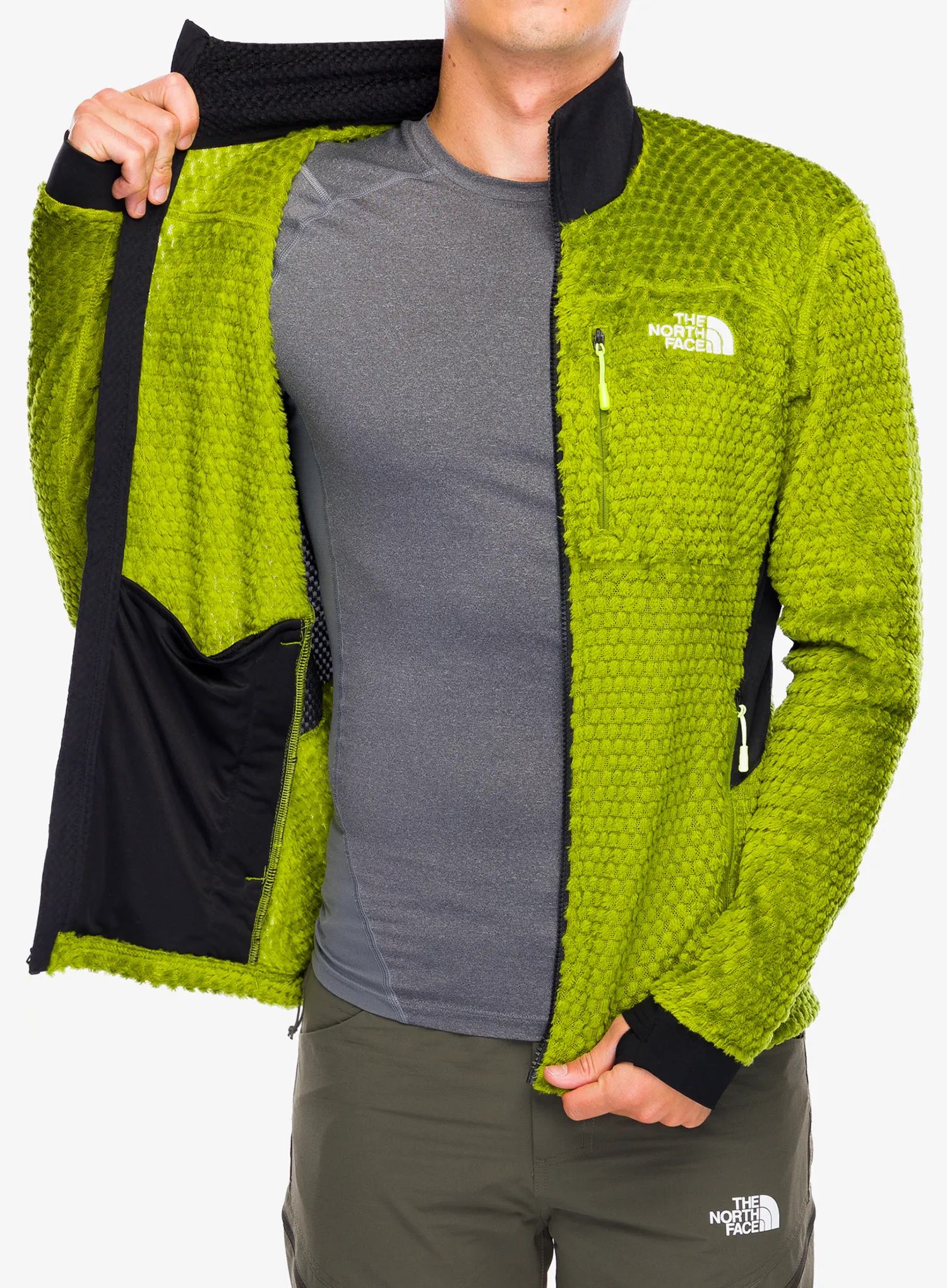 Flis The North Face Alpedge High Loft Jacket - oak green/tnf black