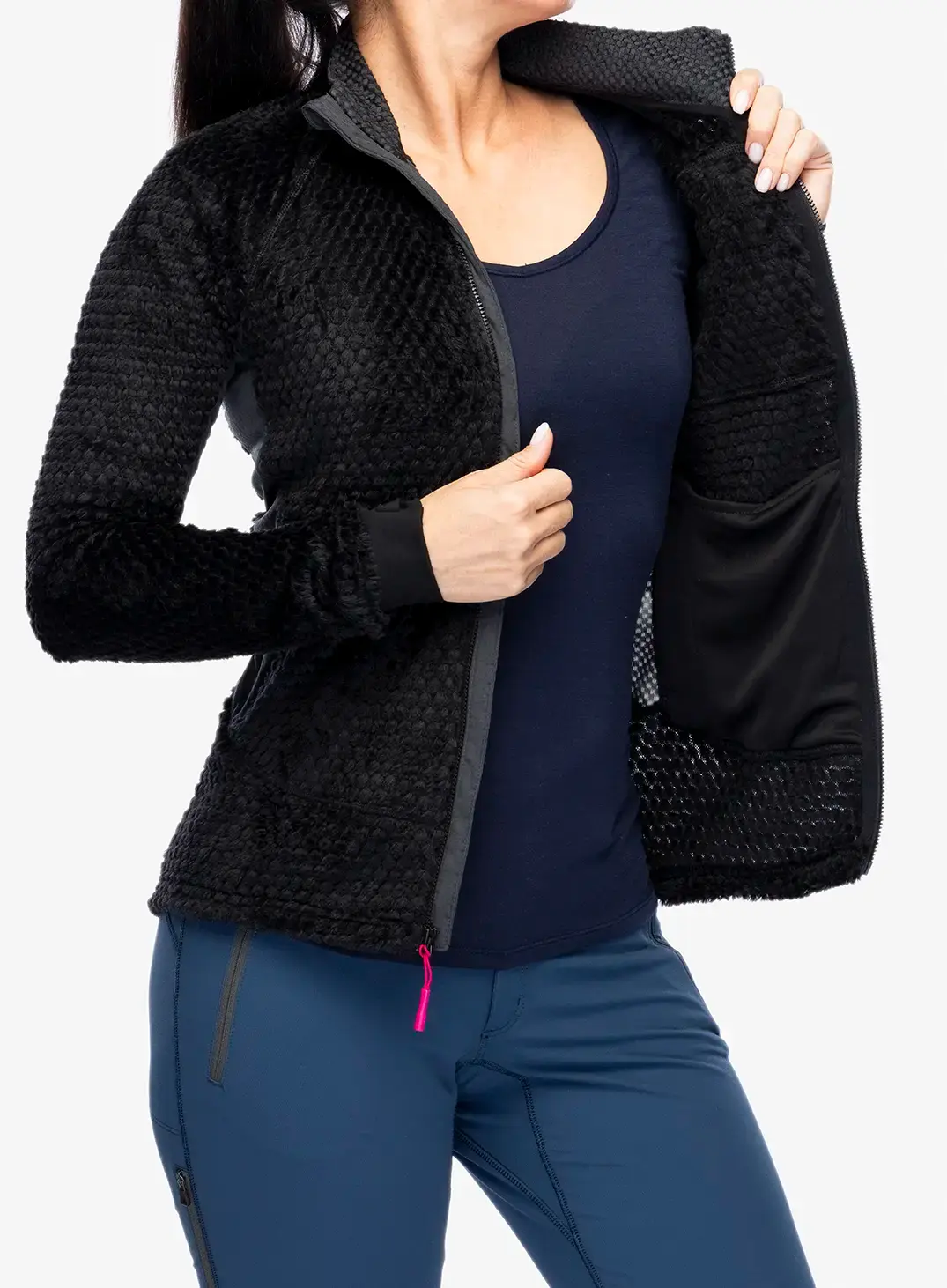 Ženski flis The North Face Alpedge High Loft Jacket - tnf black/asphalt grey