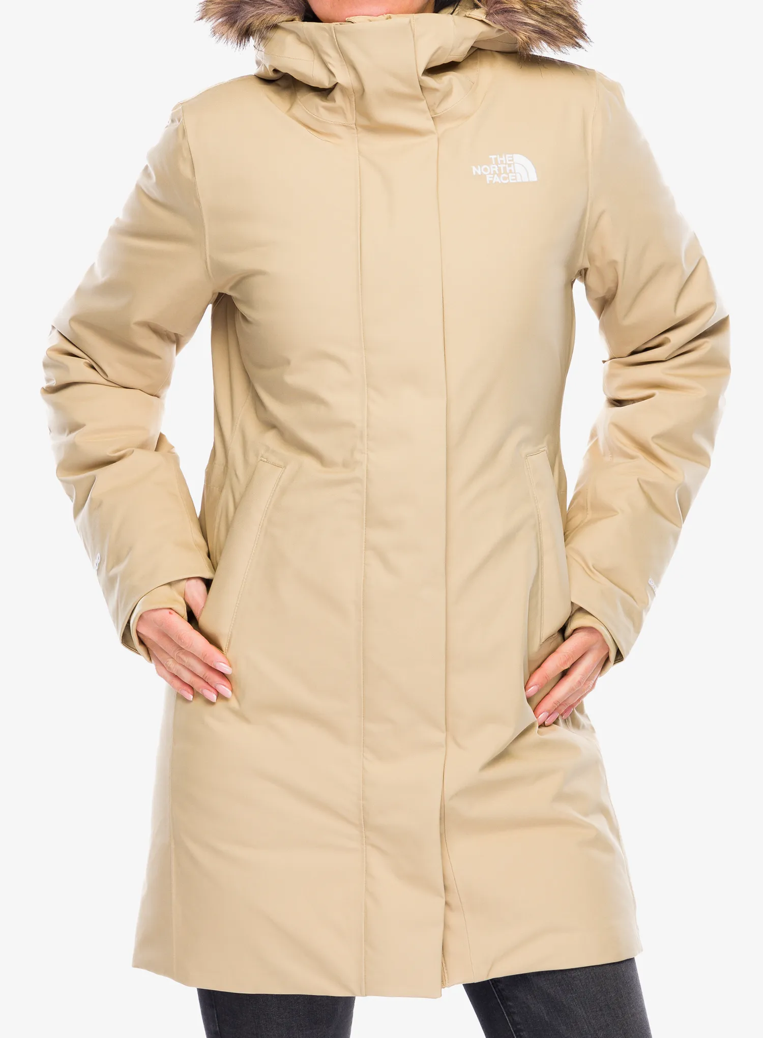 Ženski plašč The North Face Arctic Parka - khaki stone