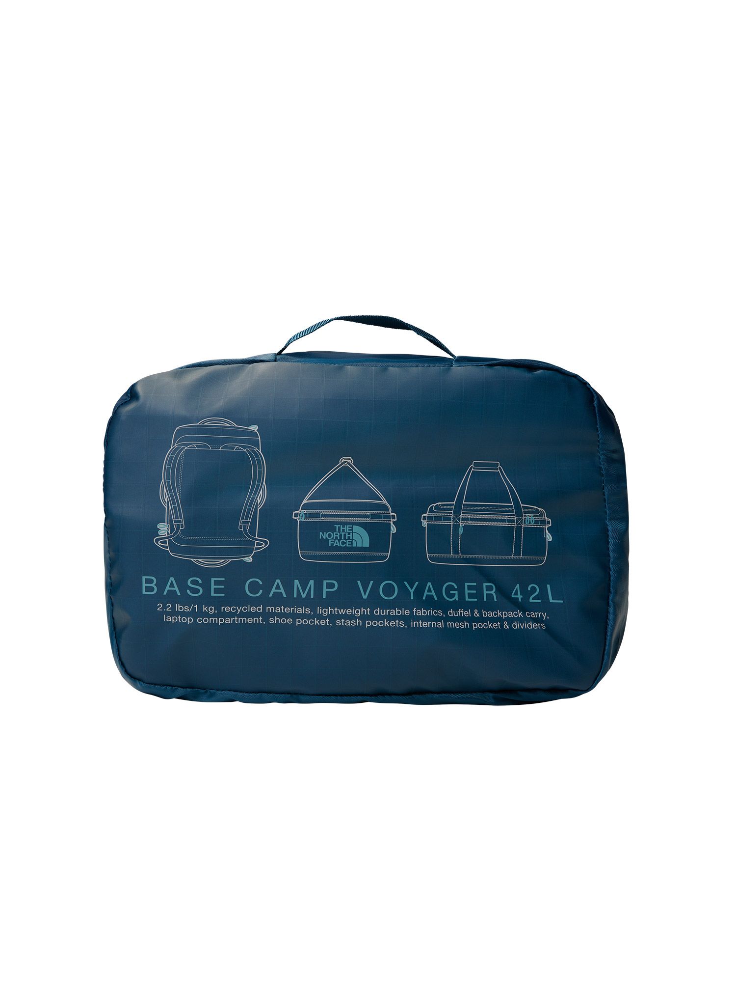 Potovalna torba The North Face Base Camp Voyager Duffel 42L - midnight petrol/algae blue