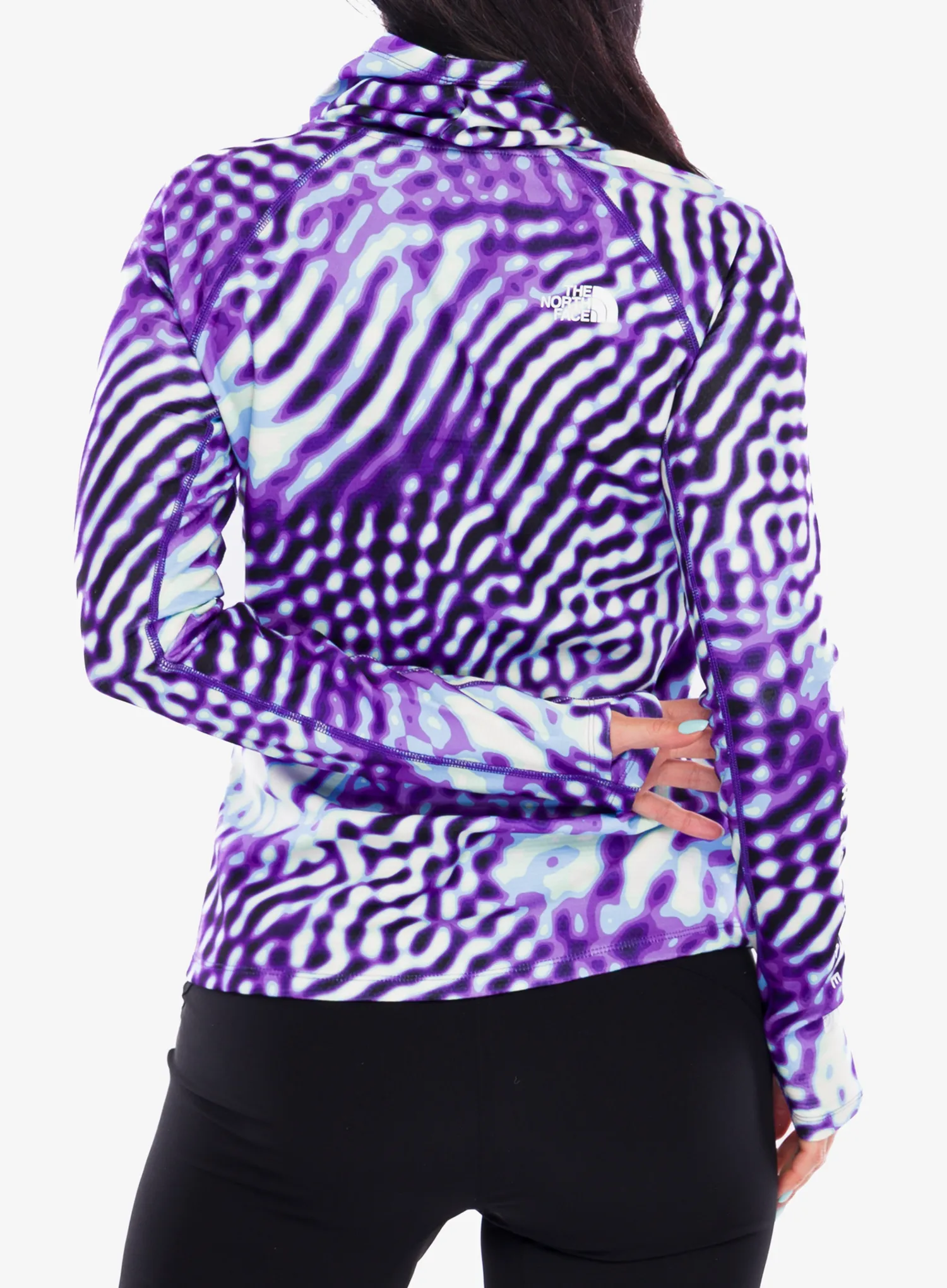 Ženska termo flis jopa The North Face Baselayer Dragline LS - peak purple the lift print