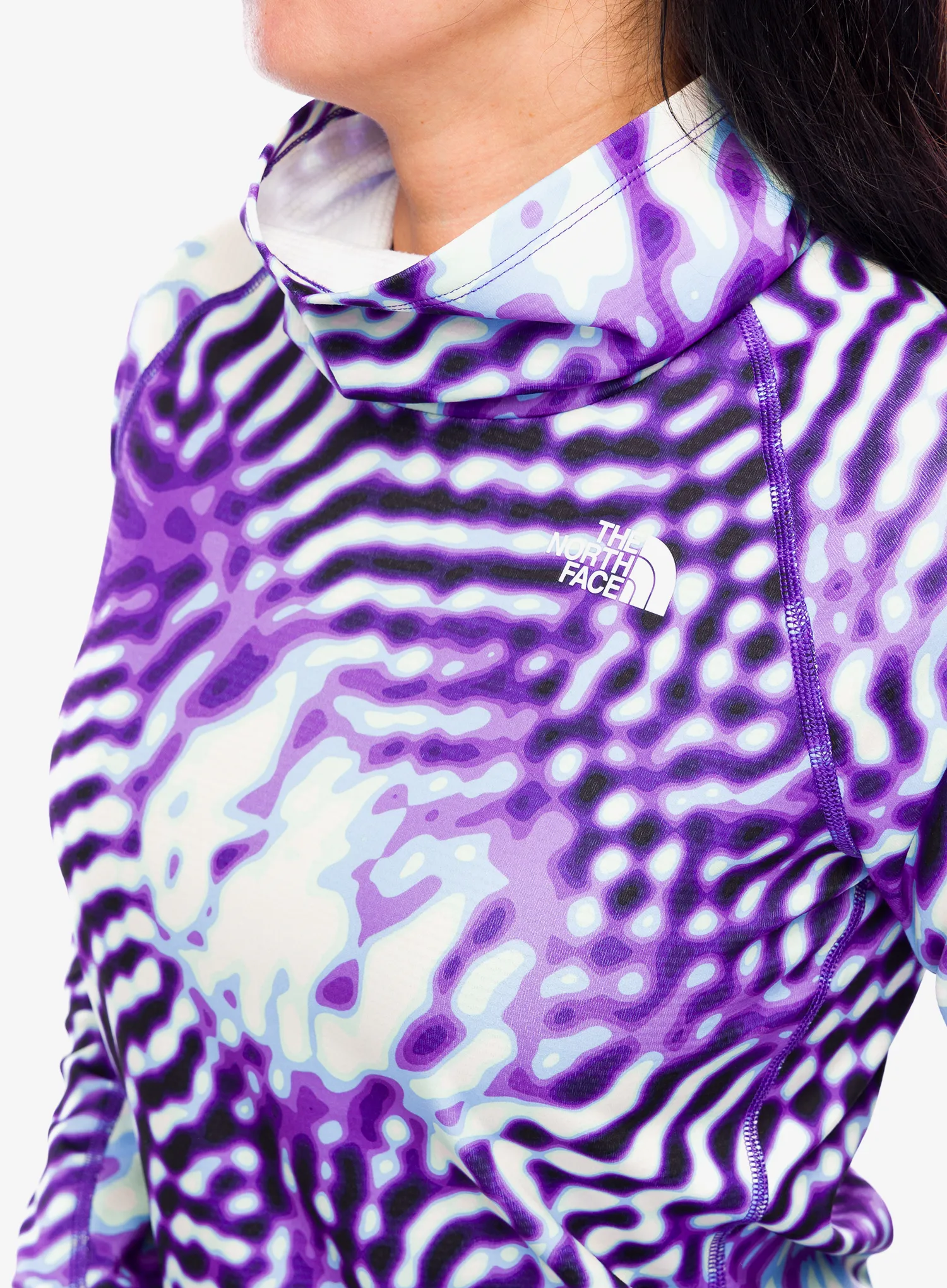 Ženska termo flis jopa The North Face Baselayer Dragline LS - peak purple the lift print