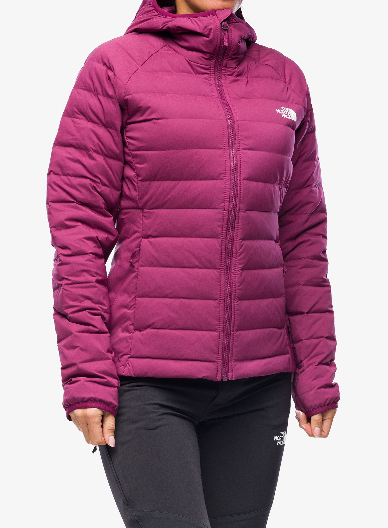 Ženska jakna The North Face Belleview Stretch Down Hoodie - boysenberry